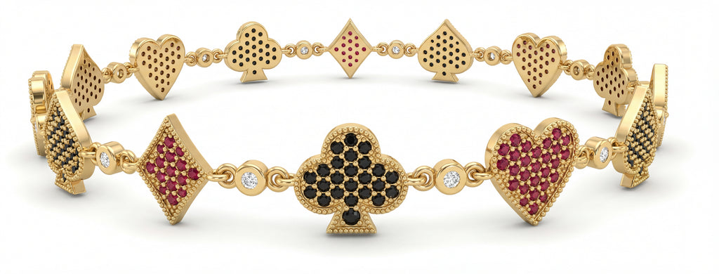 Poker Sembollü Zarif Şans Bilekliği