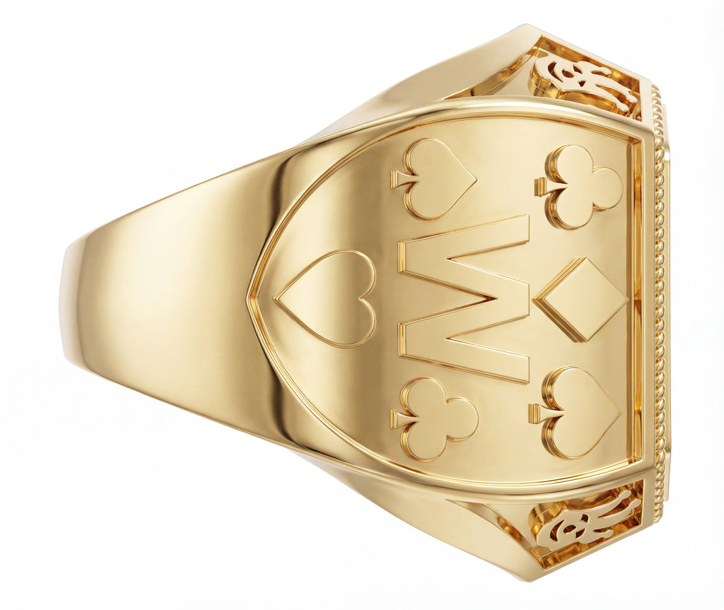 Maça Sembolü Taşlı Yüzük