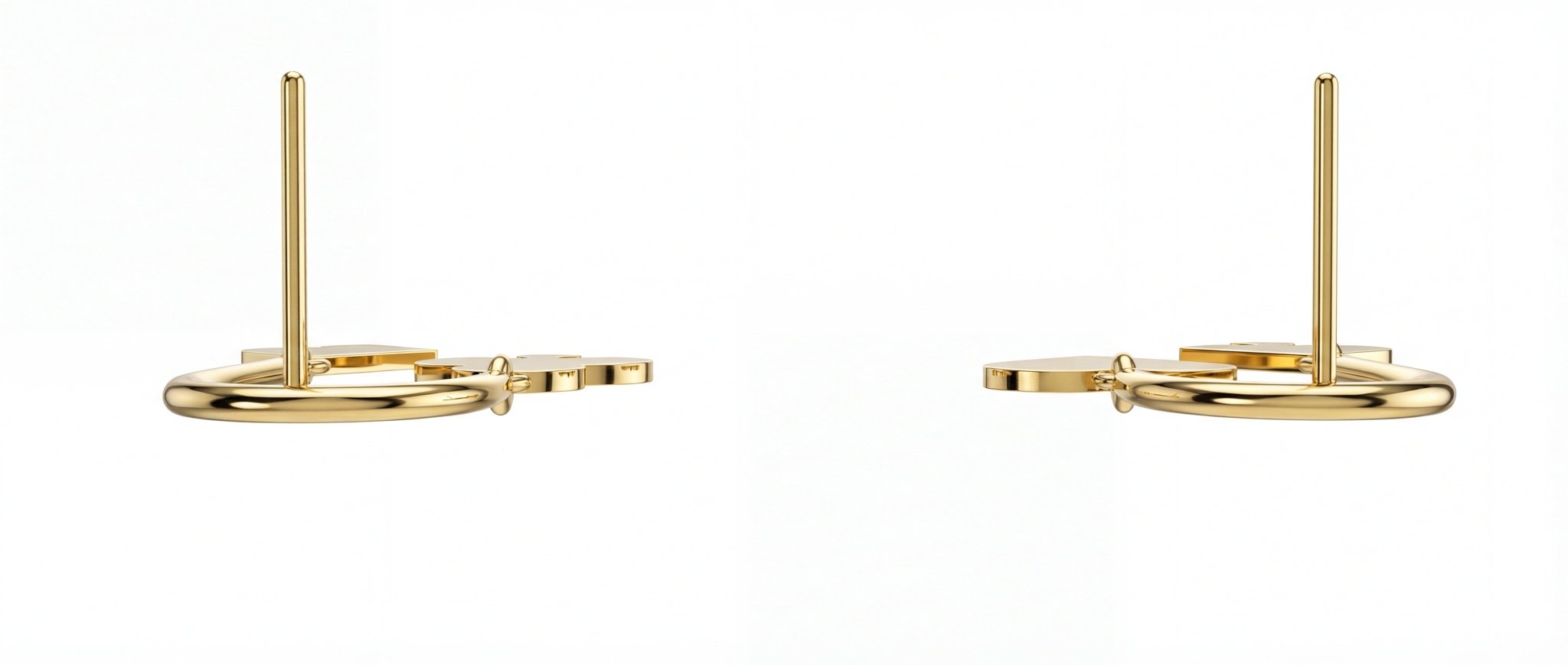 Asimetrik Kart Sembolleri U Küpe - Winners Jewels