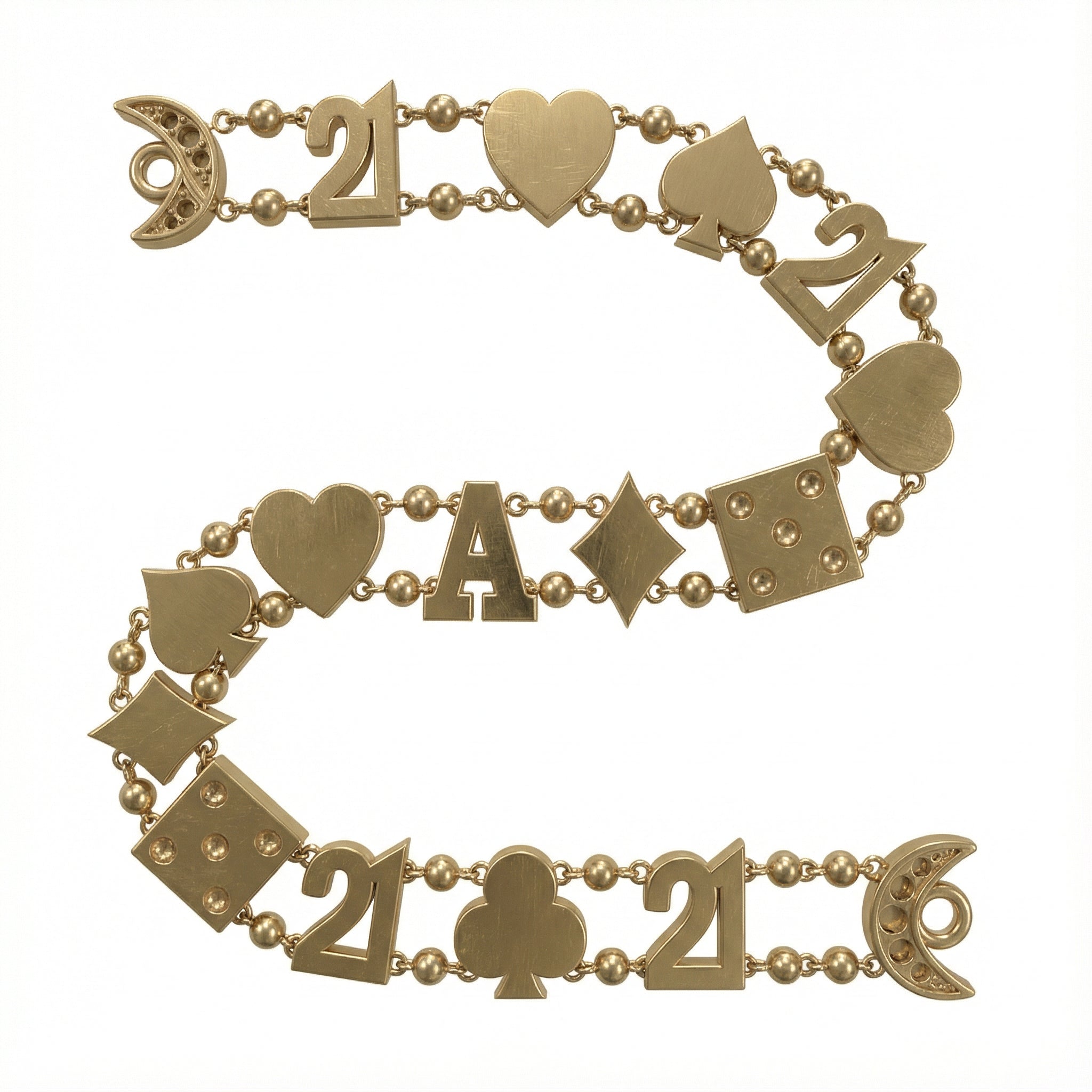 Poker Sembollü Casino Şans Bilekliği