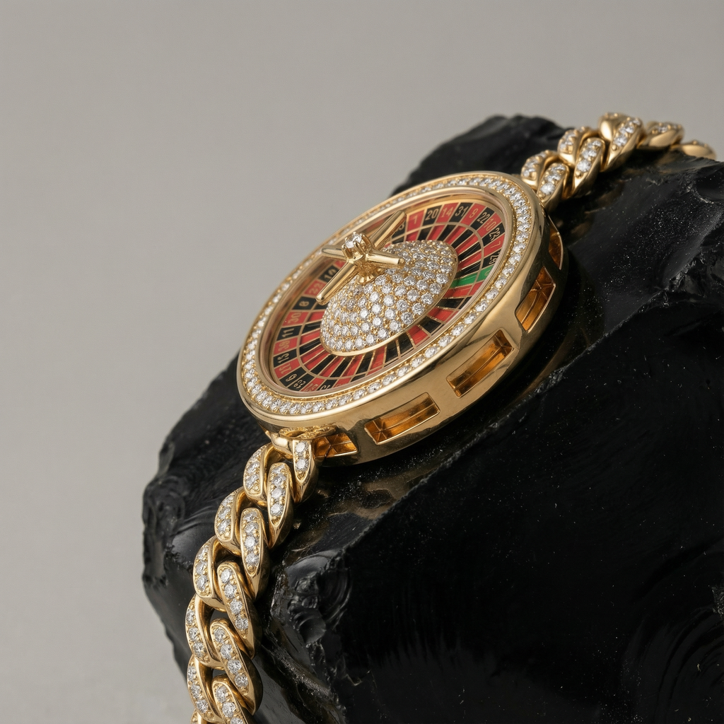 Pırlanta Taşlı Rulet Casino Bilekliği
