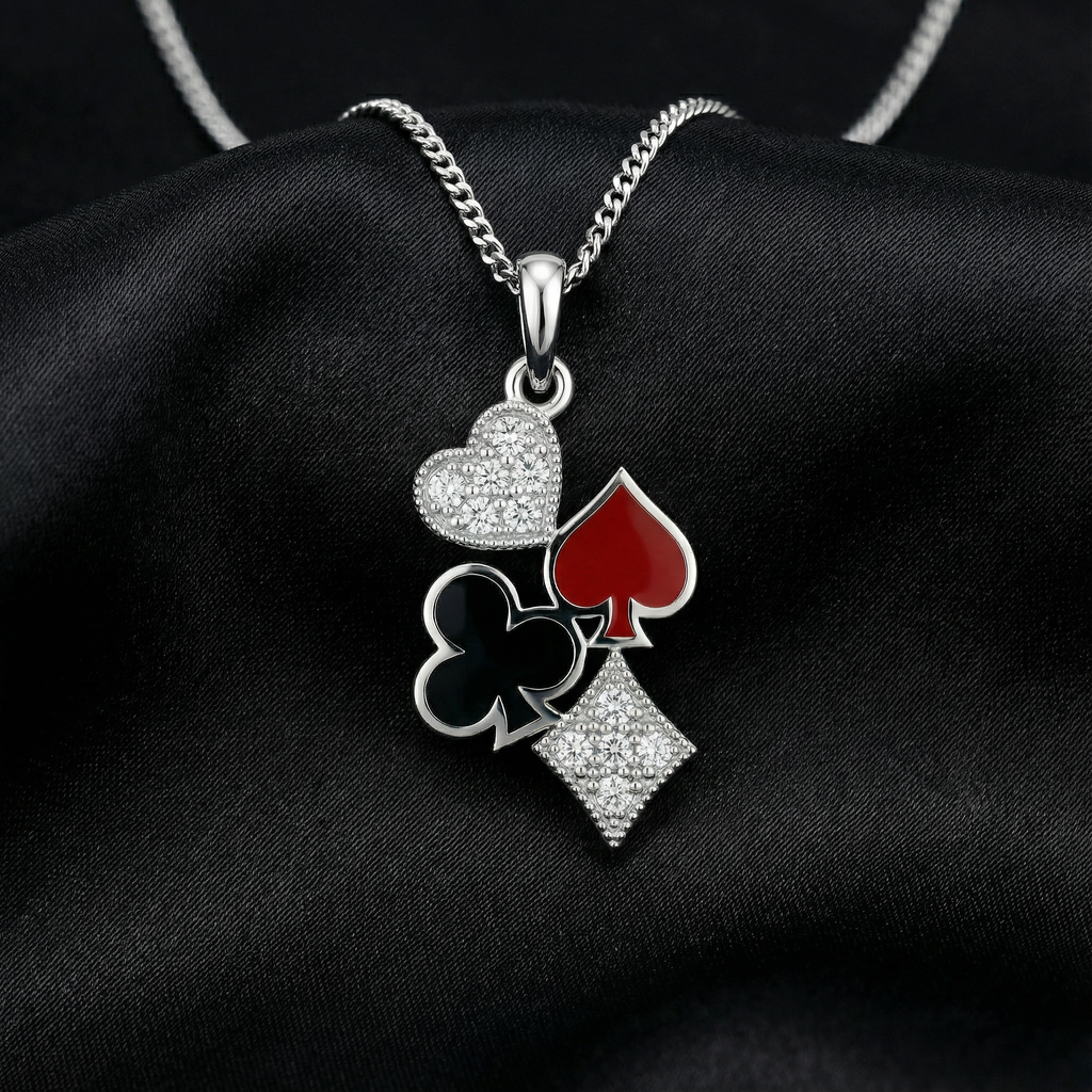 Poker Dörtlü Kolye Ucu