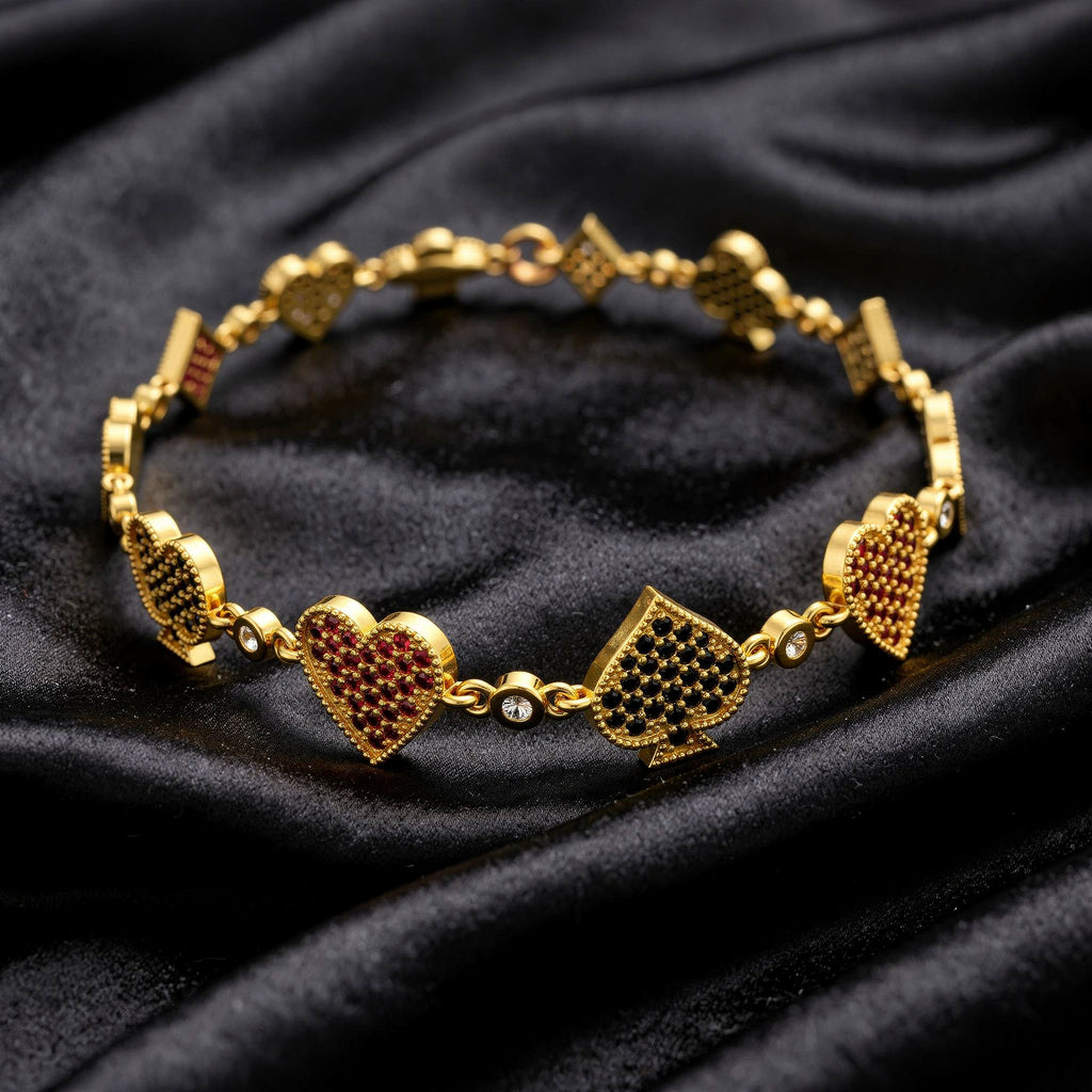 Poker Sembollü Zarif Şans Bilekliği