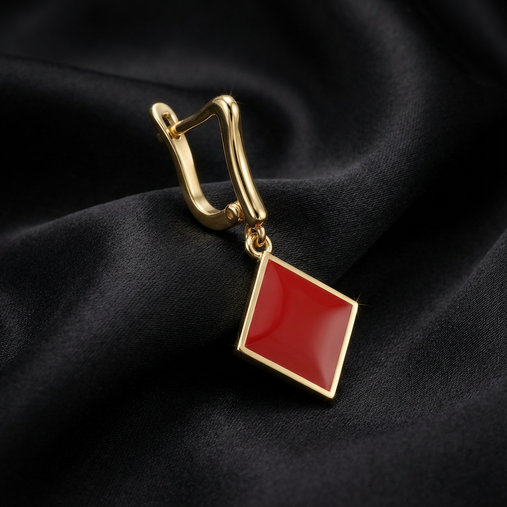 İskambil Kartı Sembollü Küpe