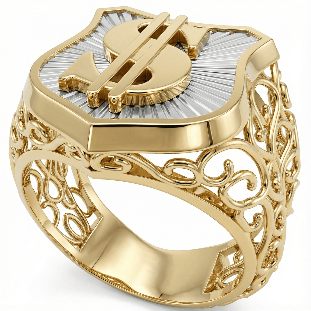 Dolar ($) Sembollü Polis Kalkanı Yüzük - Winners Jewels