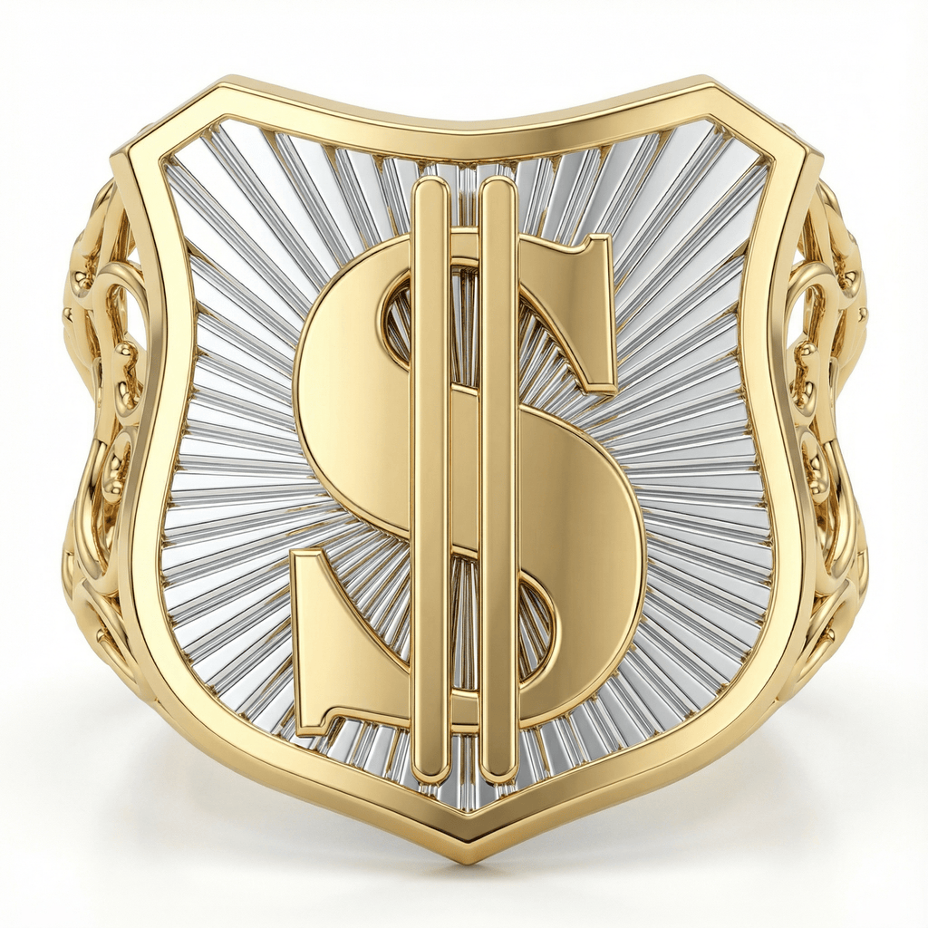 Dolar ($) Sembollü Polis Kalkanı Yüzük - Winners Jewels
