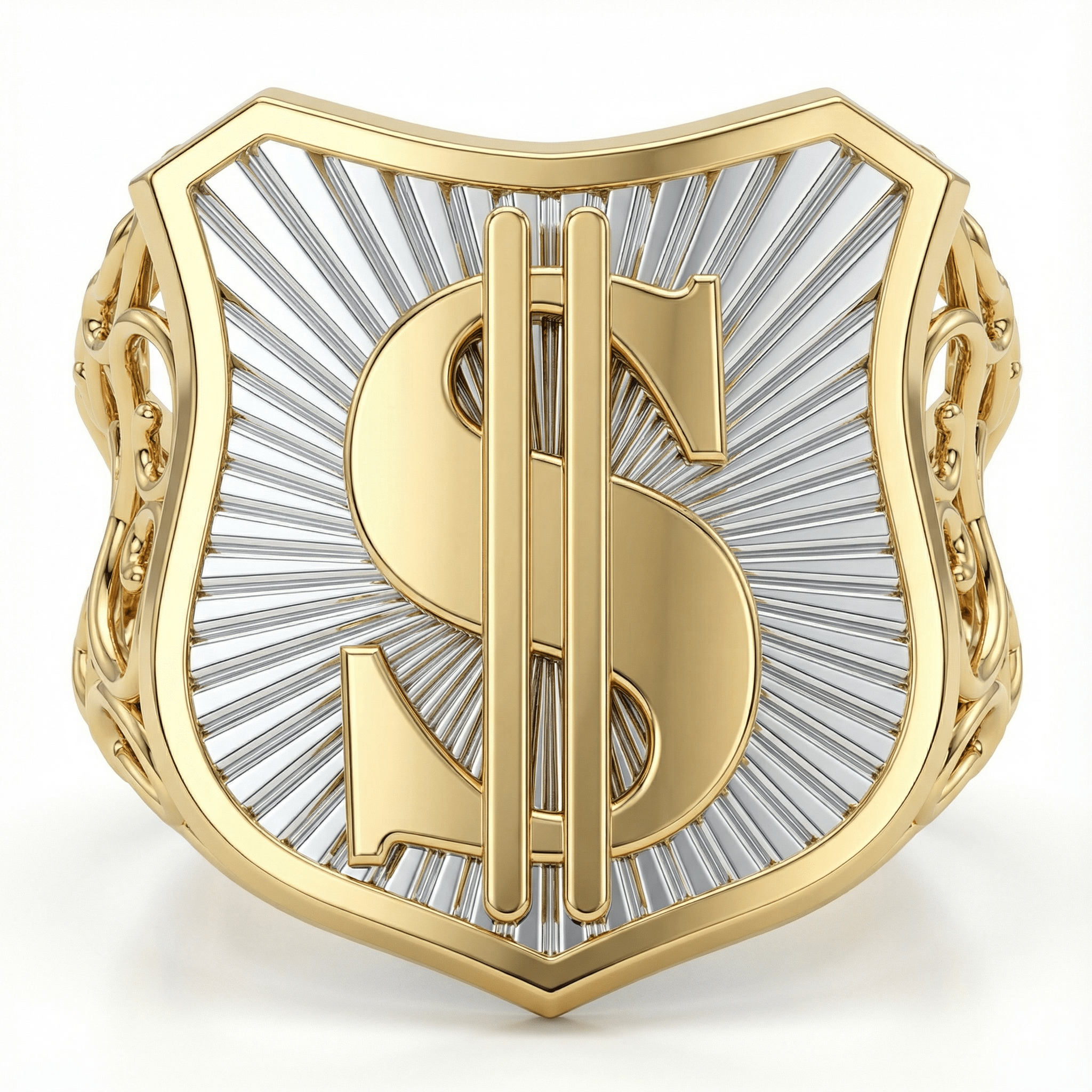 Dolar ($) Sembollü Polis Kalkanı Yüzük - Winners Jewels