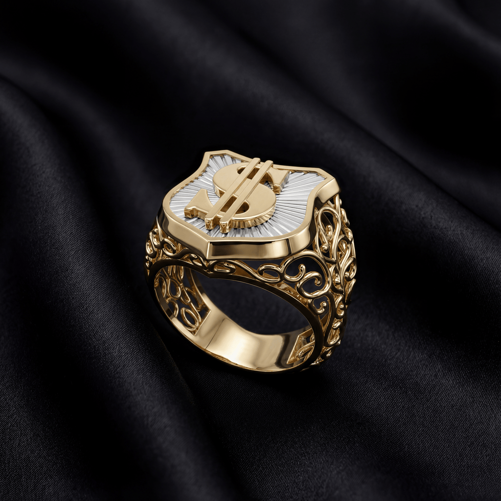 Dolar ($) Sembollü Polis Kalkanı Yüzük - Winners Jewels