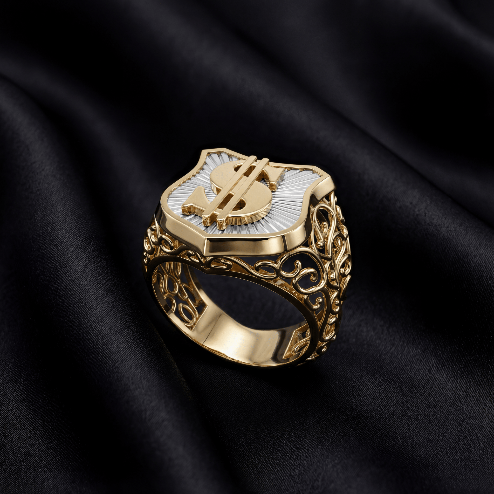 Dolar ($) Sembollü Polis Kalkanı Yüzük - Winners Jewels