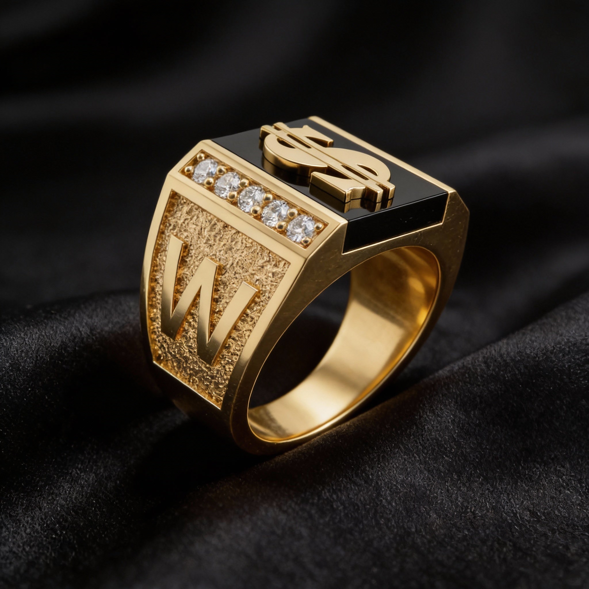 Dolar ($) Sembollü Taşlı Yüzük - Winners Jewels