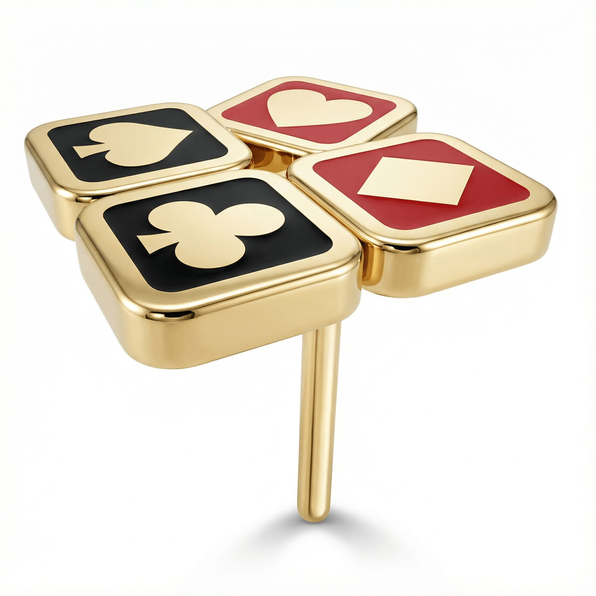 Dörtlü Poker Sembolü Küpe (Tek) - Casino Piercing - Winners Jewels