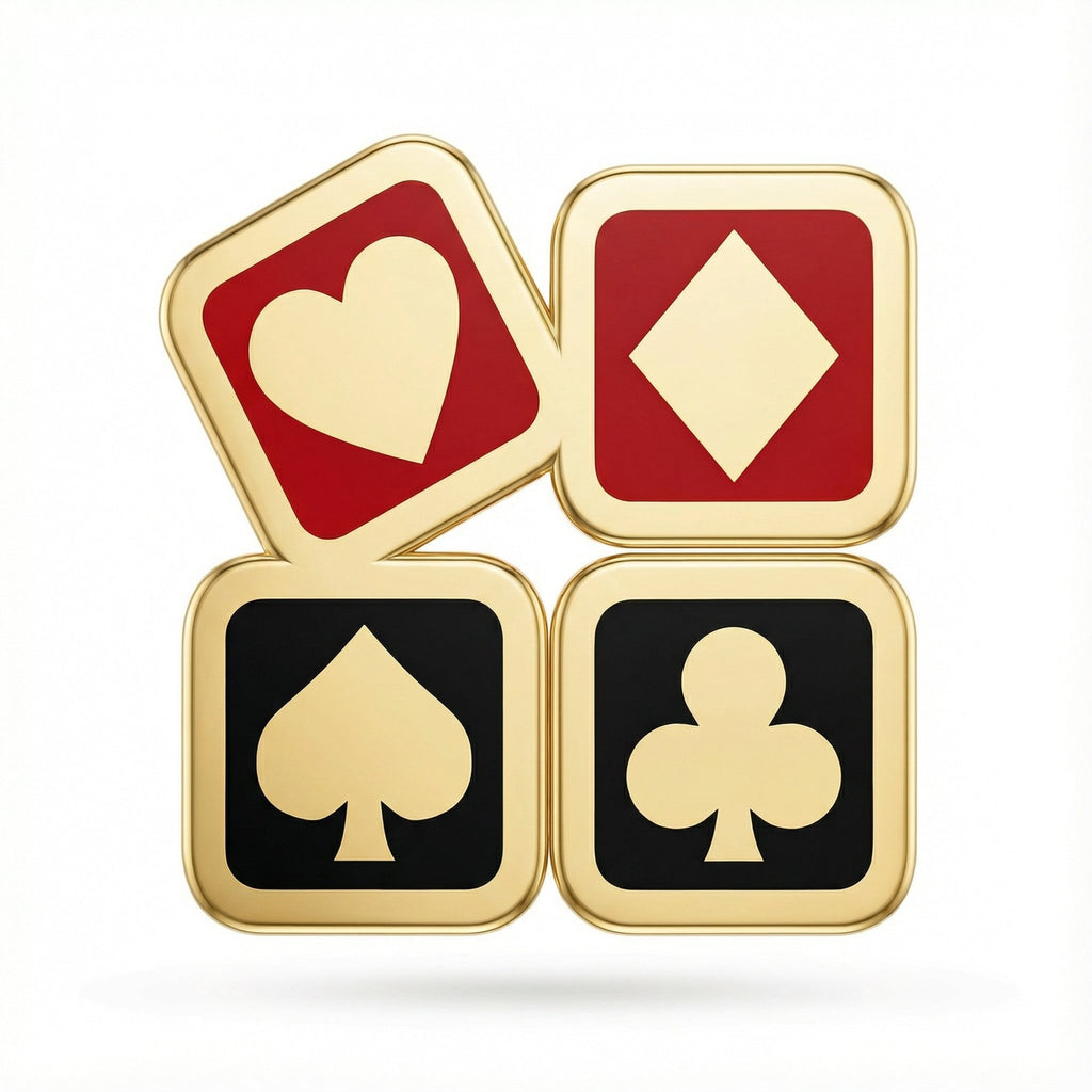 Dörtlü Poker Sembolü Küpe (Tek) - Casino Piercing - Winners Jewels