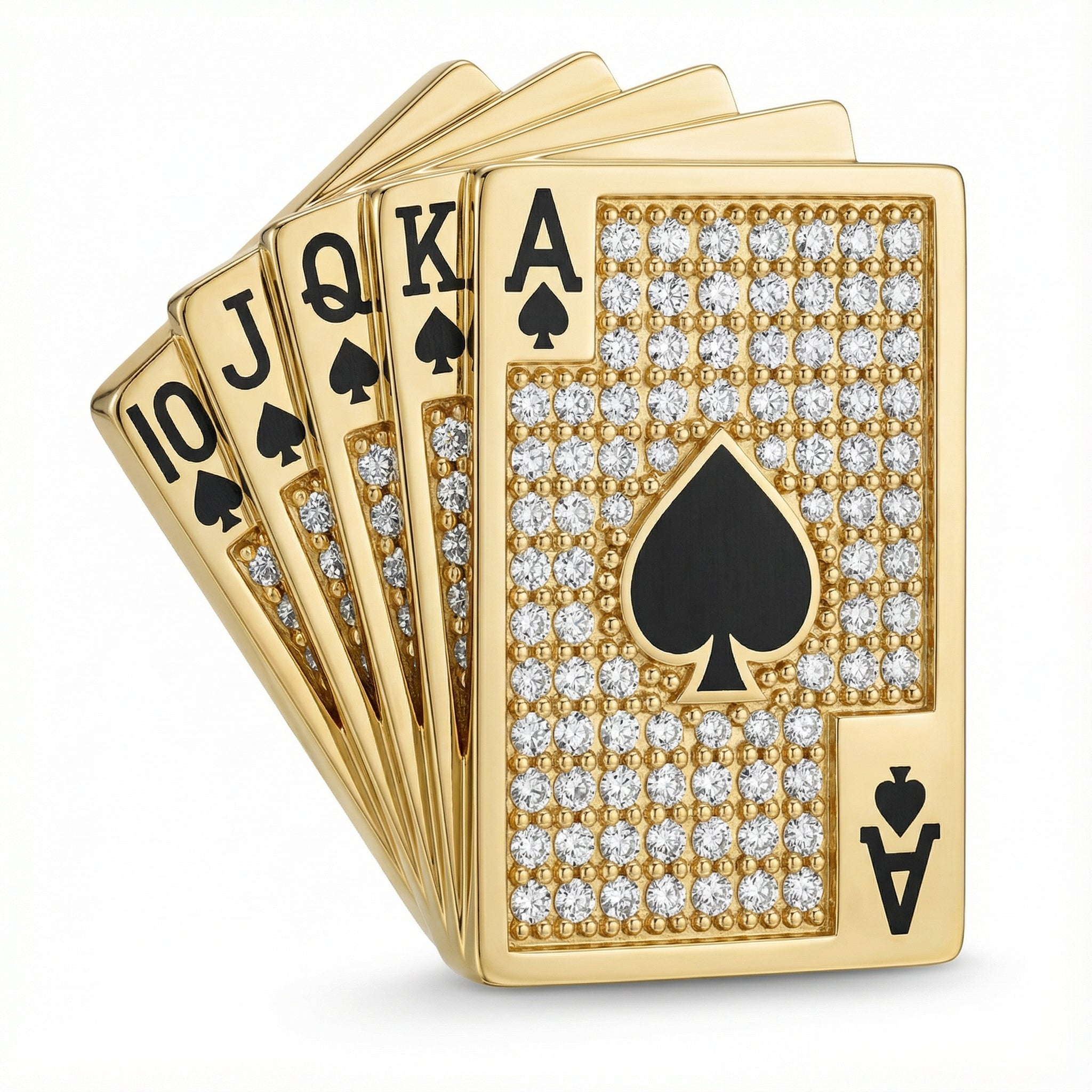 Royal Flush Poker Kartı Broş