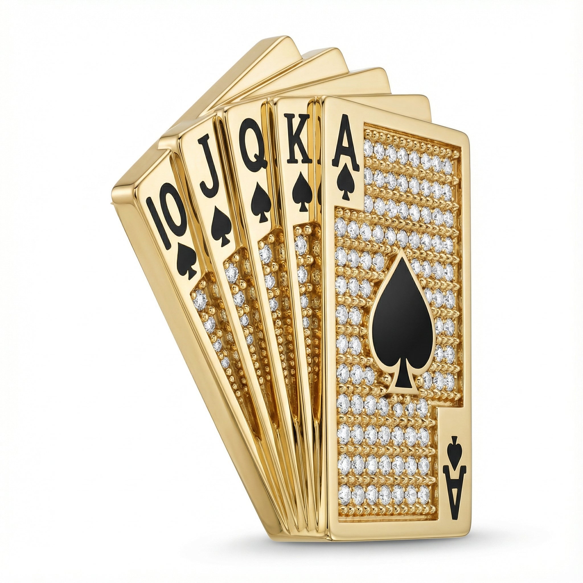 Royal Flush Poker Kartı Broş