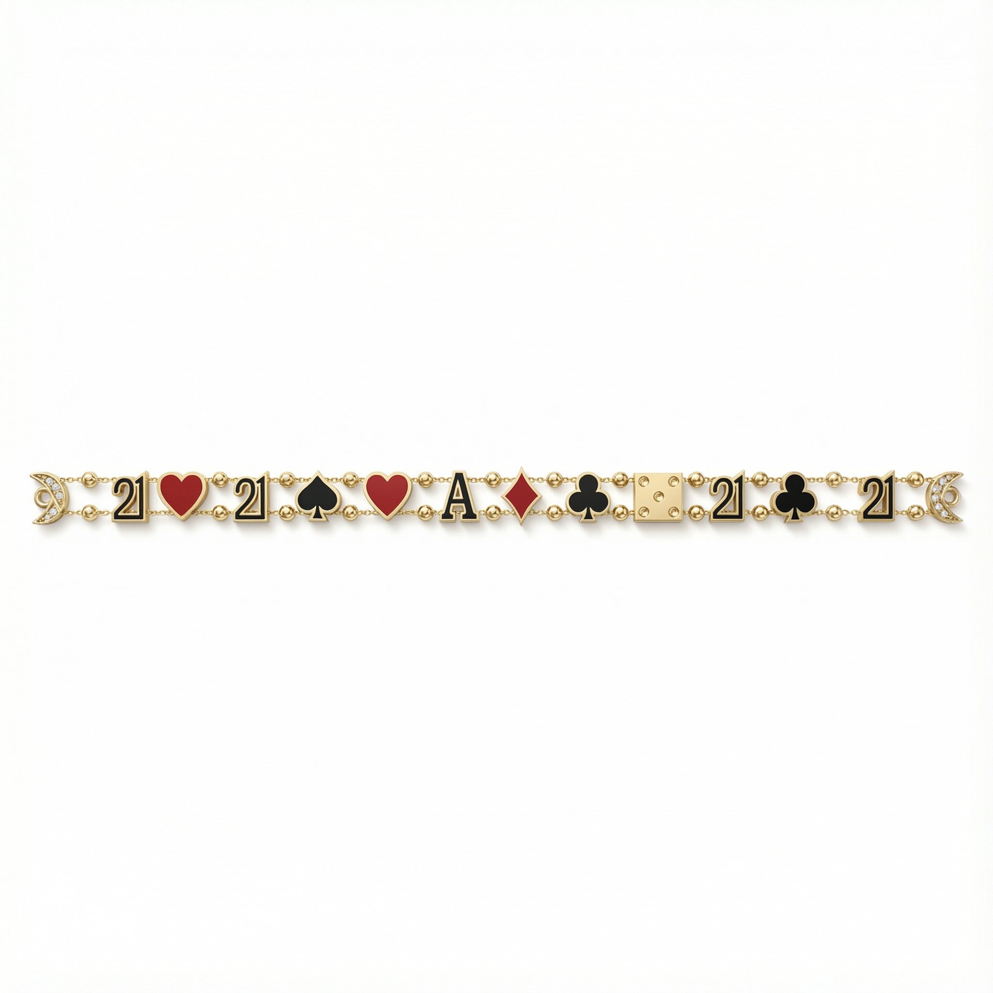 Poker Sembollü Casino Şans Bilekliği