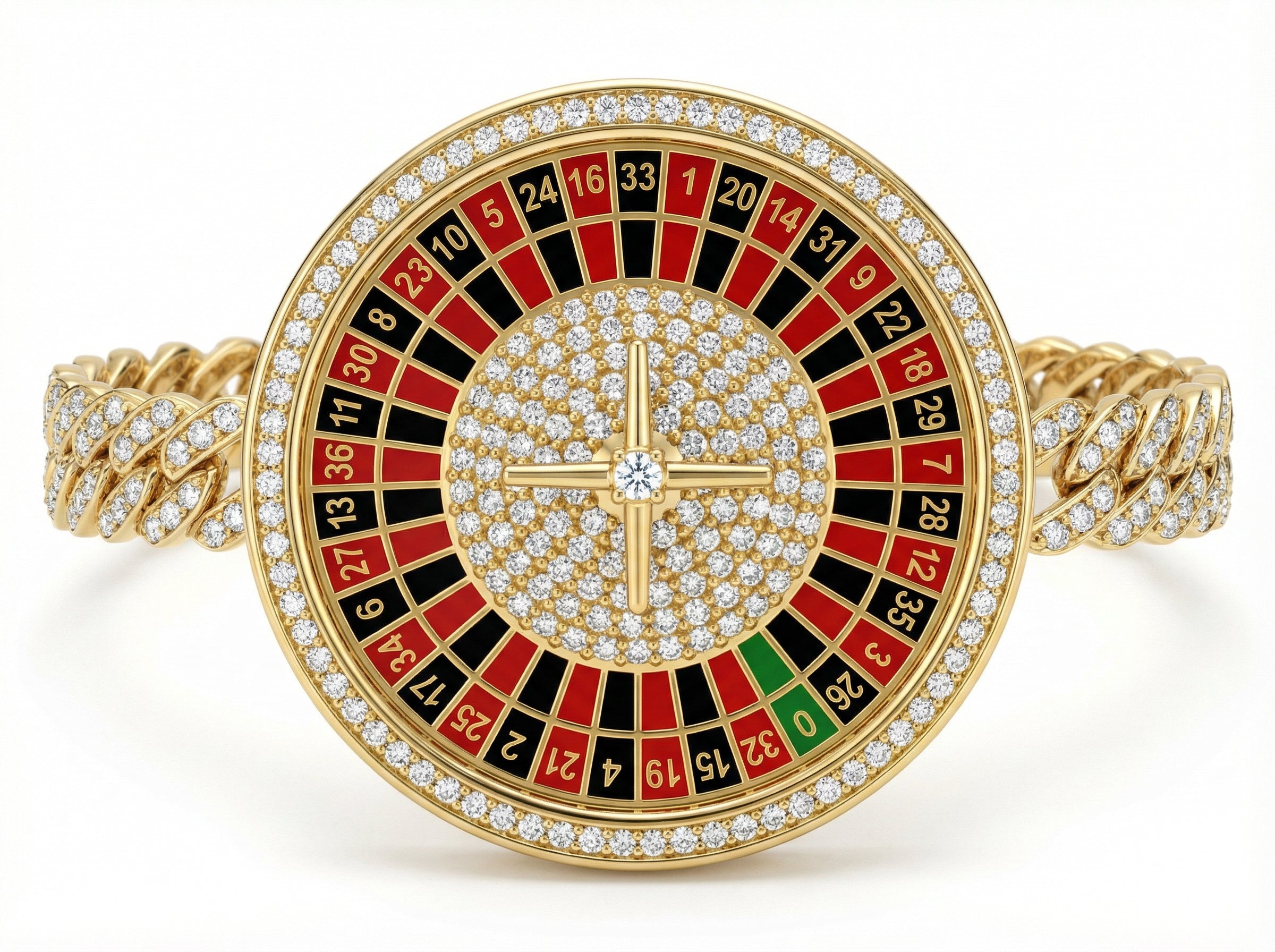 Pırlanta Taşlı Rulet Casino Bilekliği
