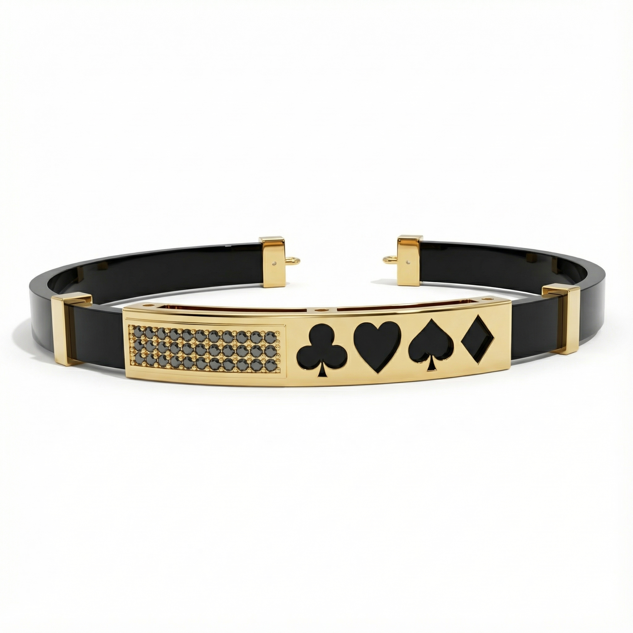 Kart Sembollü Siyah Şans Bilekliği