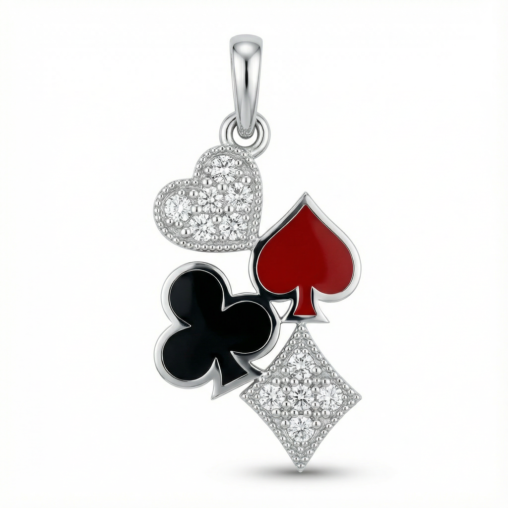 Poker Dörtlü Kolye Ucu