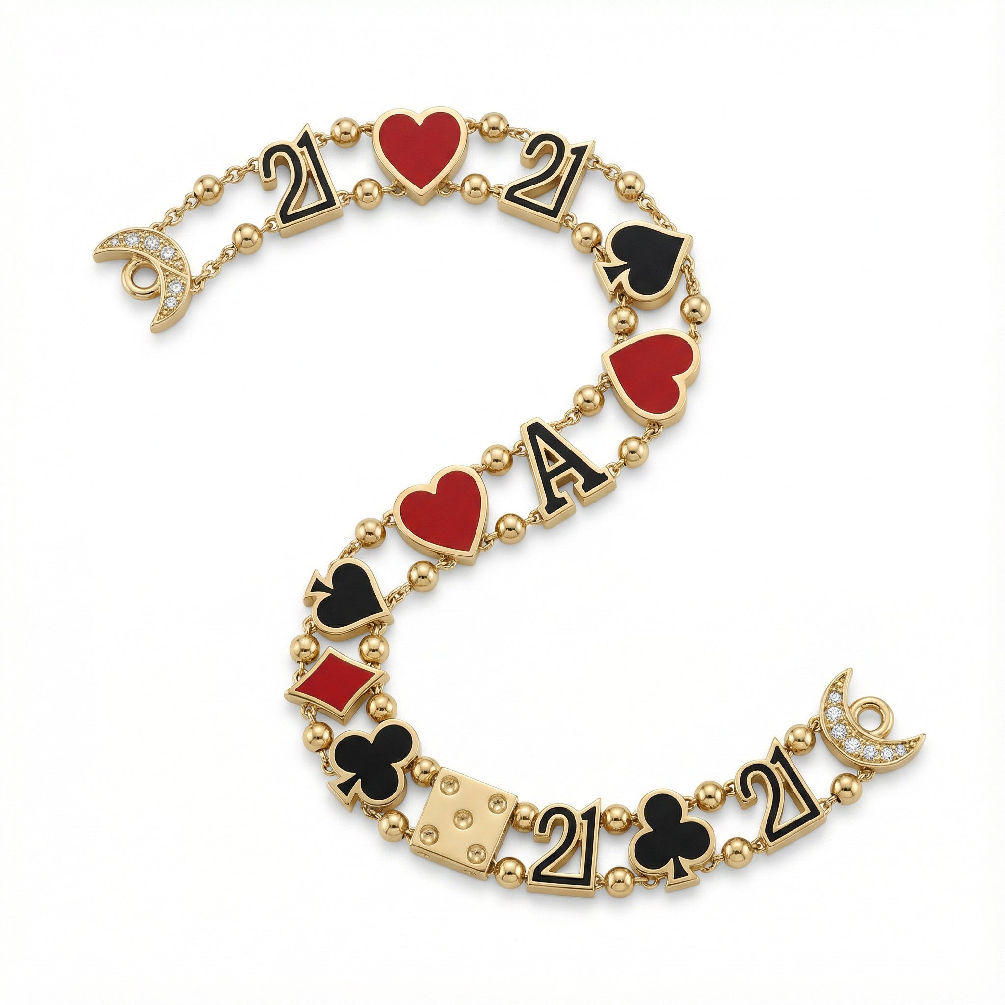 Poker Sembollü Casino Şans Bilekliği