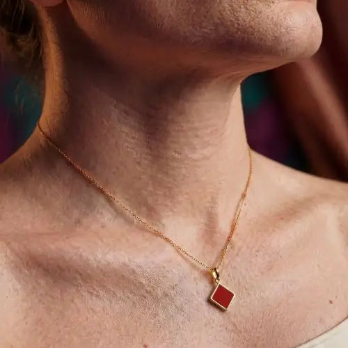 Maça Çift Renk Kolye Ucu