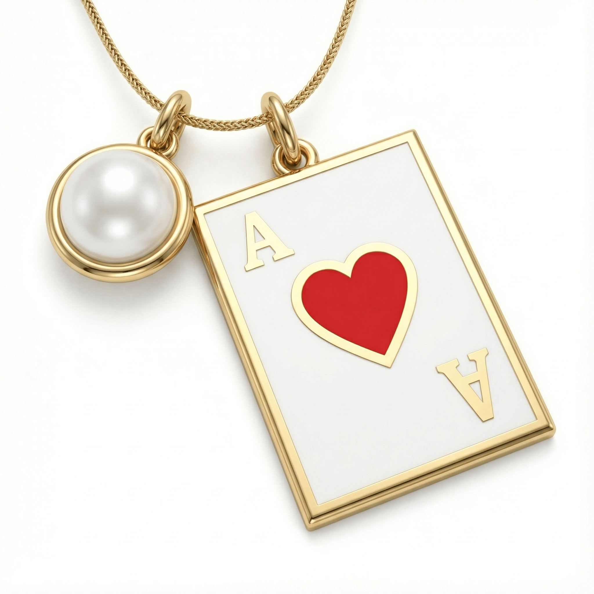 Kupa Ası İnci Kolye Ucu - Winners Jewels