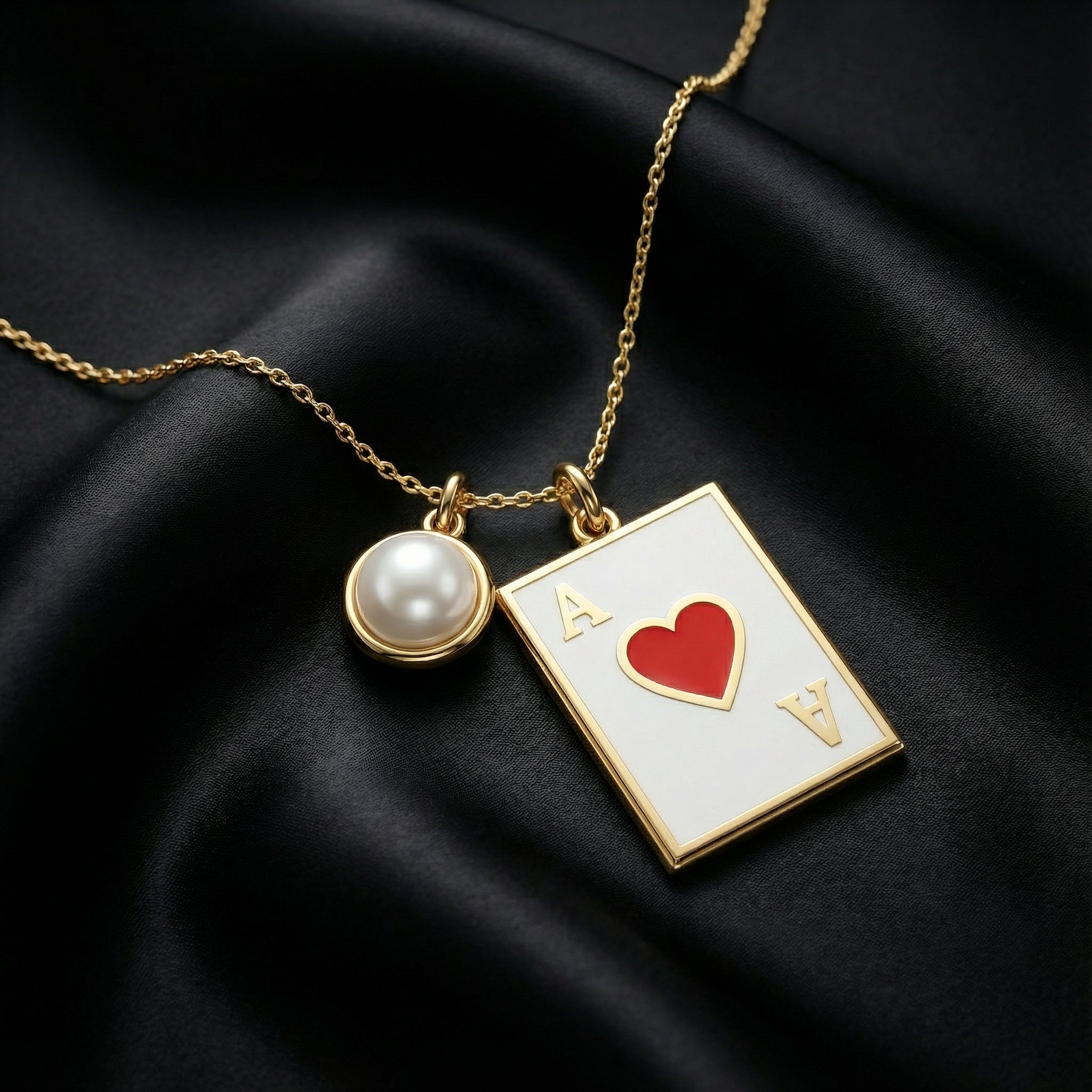 Kupa Ası İnci Kolye Ucu - Winners Jewels