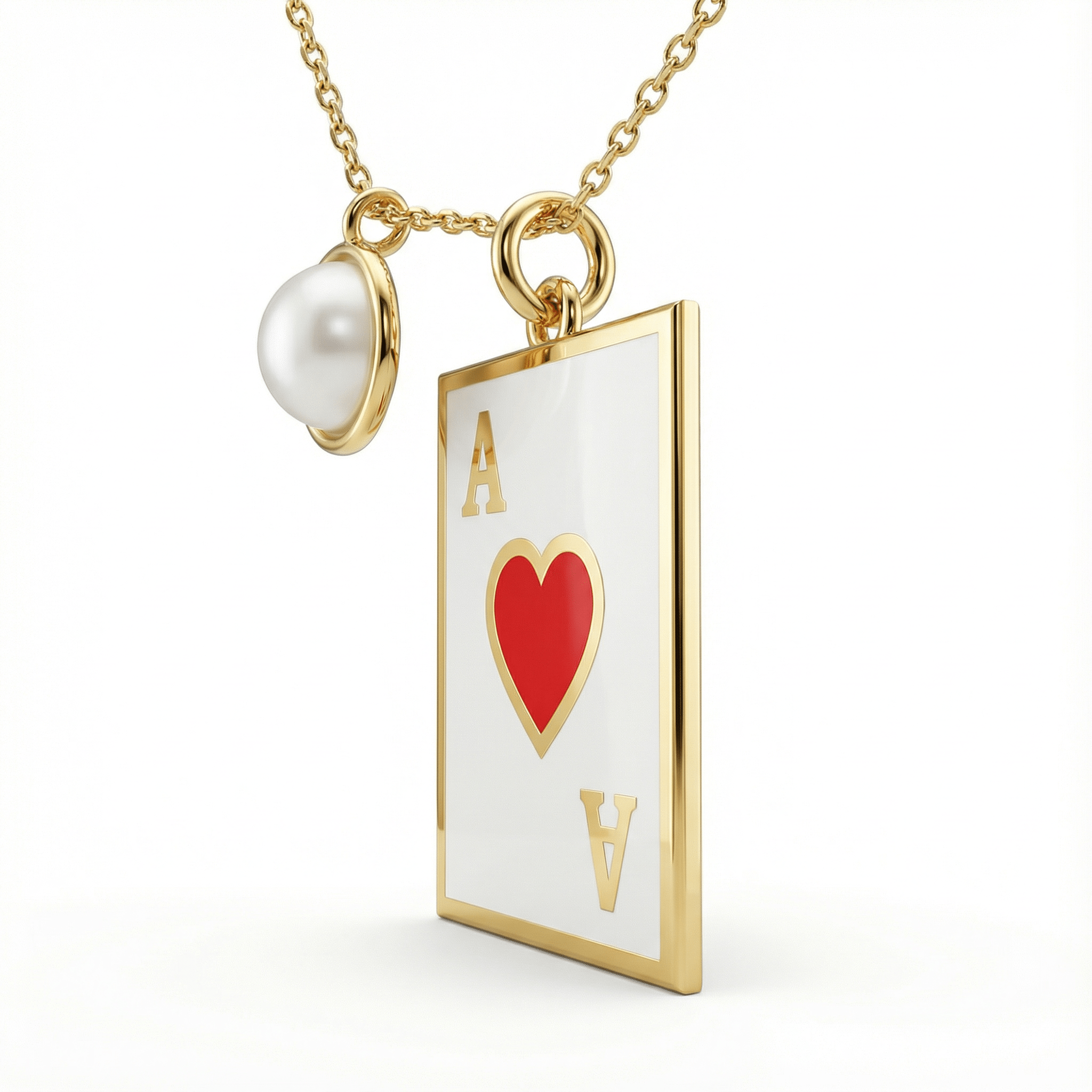 Kupa Ası İnci Kolye Ucu - Winners Jewels