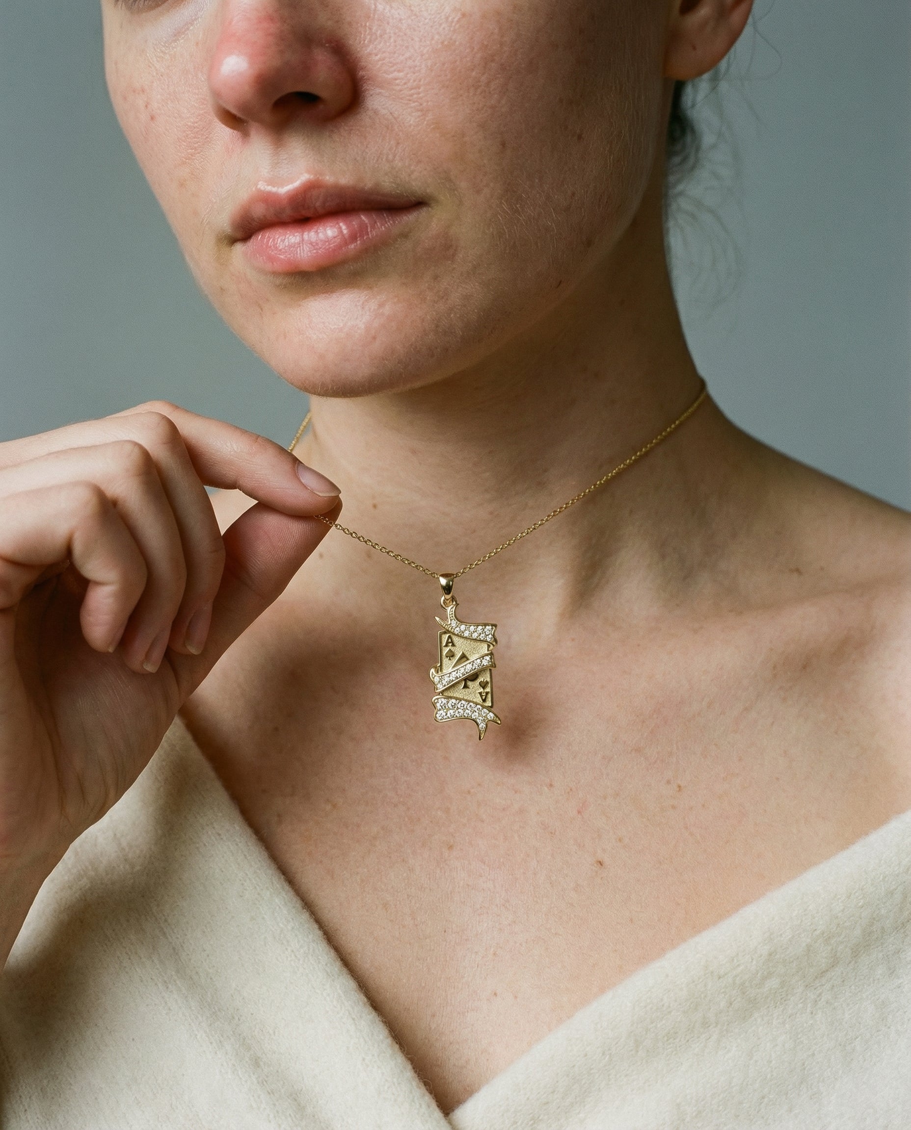 Üç Boyutlu Maça Ası Kolye Ucu