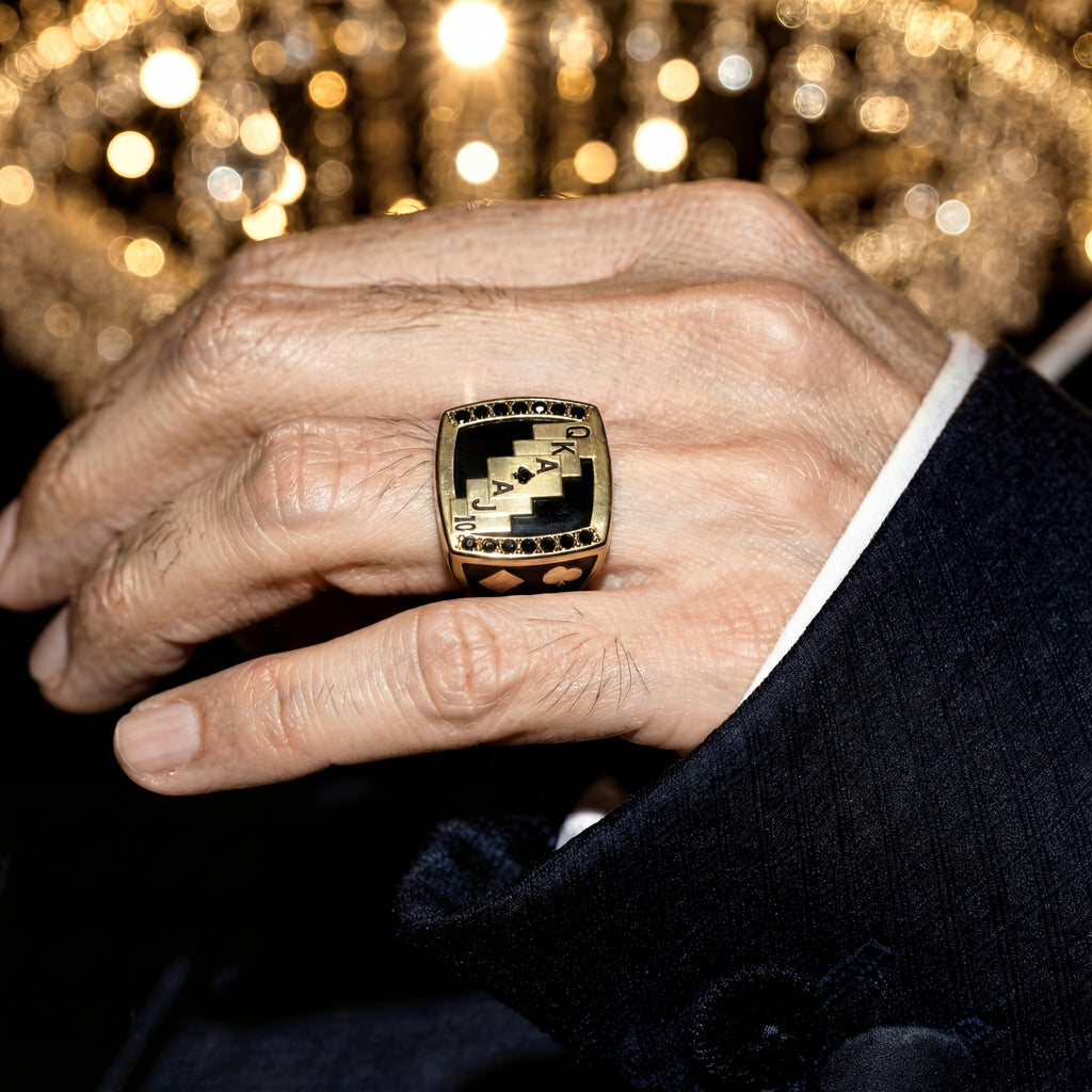 Poker Royal Flush Temalı Yüzük