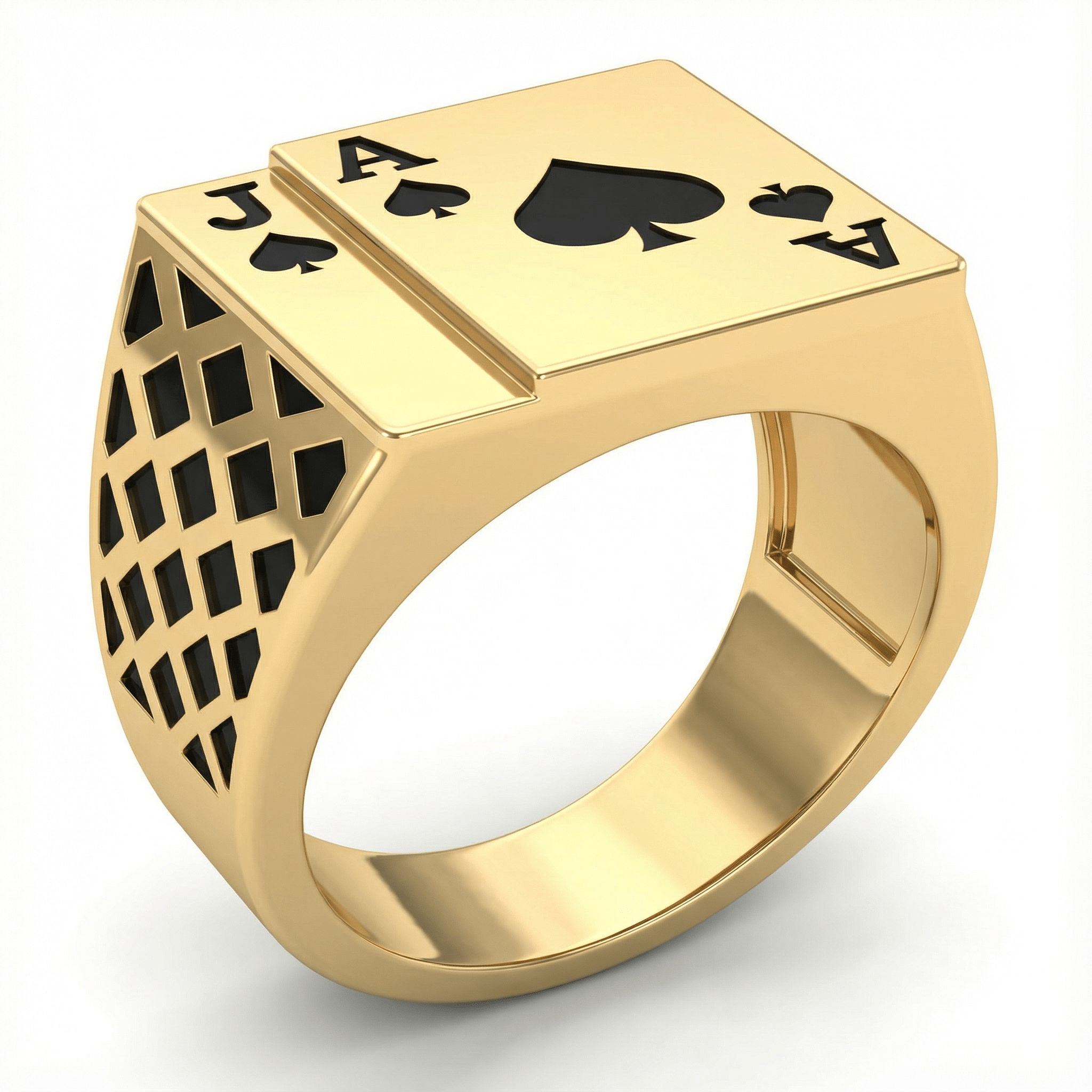 Maça As ve Jack Sembollü Yüzük - Winners Jewels