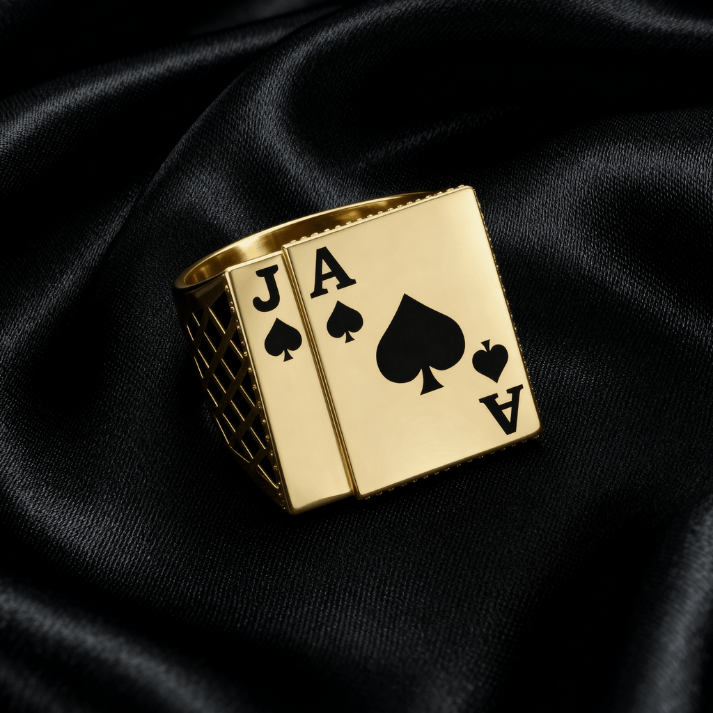 Maça As ve Jack Sembollü Yüzük - Winners Jewels