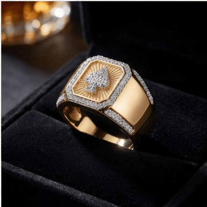 Maça Ası Swarovski Taşlı Yüzük - Winners Jewels