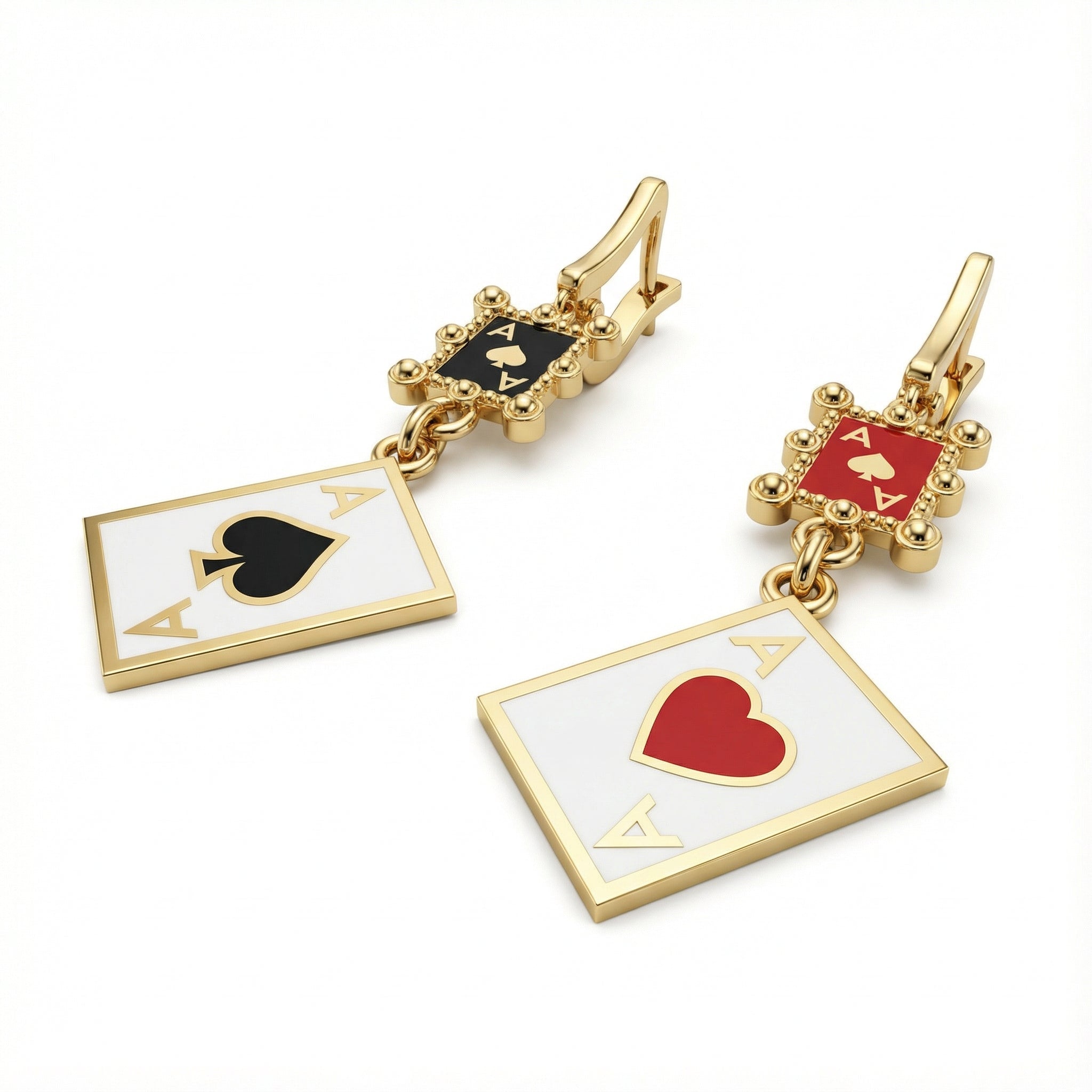 Maça & Kupa Ası Sallantılı Küpe - Winners Jewels