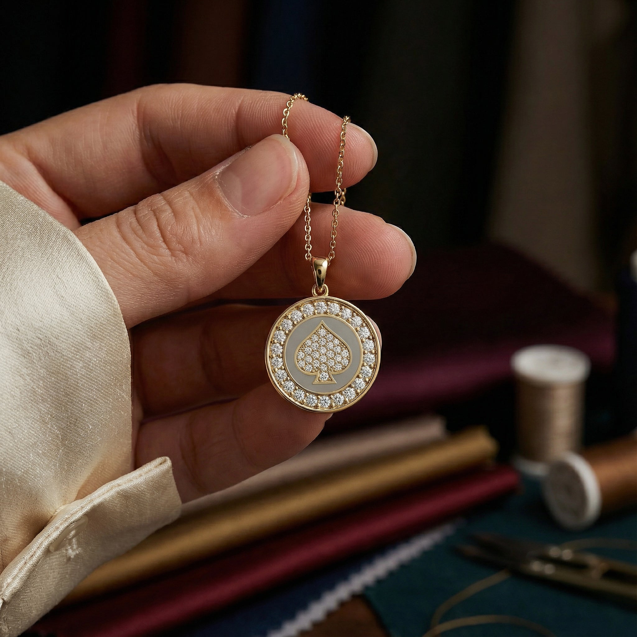 Maça Mozaik Desenli Kolye Ucu - Winners Jewels