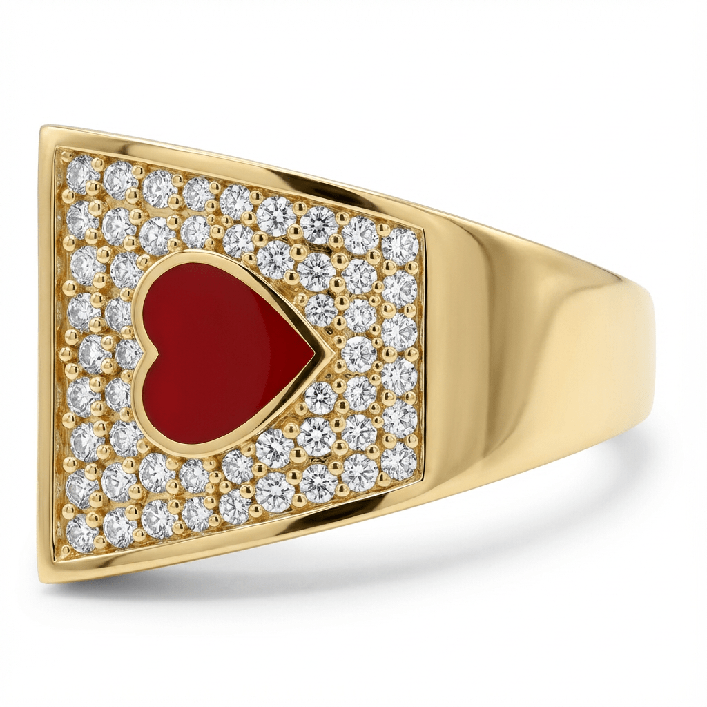 Poker Kart Sembollü Kare Yüzük - Winners Jewels