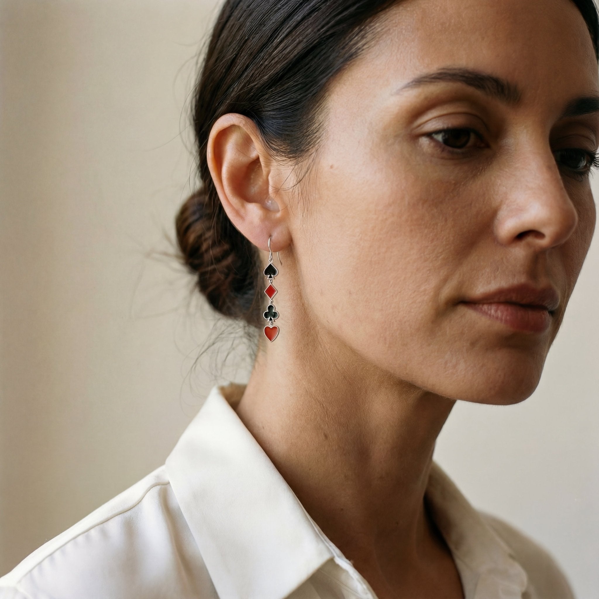 Poker Kart Sembolü Küpe Seti - Winners Jewels