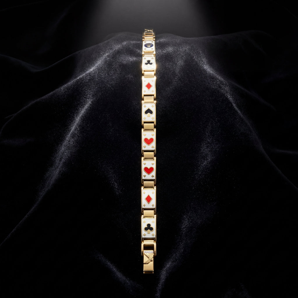 Poker Kartı Temalı Altın Bileklik - Winners Jewels