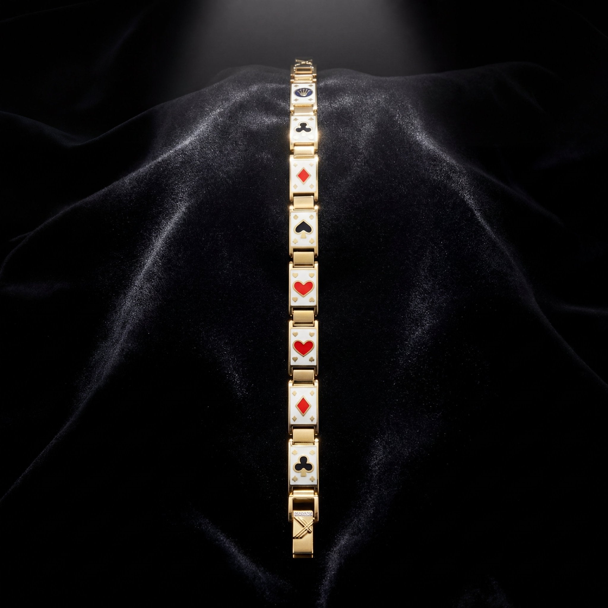 Poker Kartı Temalı Altın Bileklik - Winners Jewels
