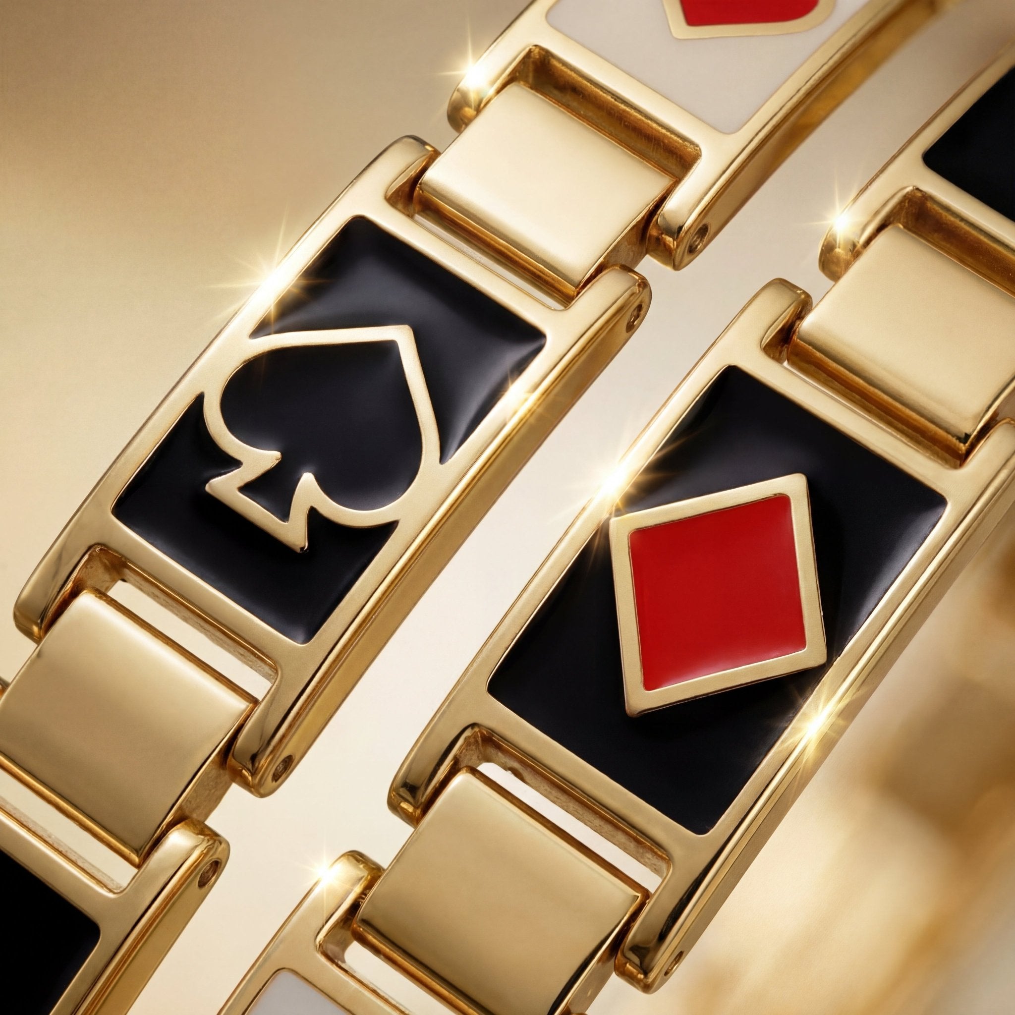 Poker Kartı Temalı Altın Bileklik - Winners Jewels