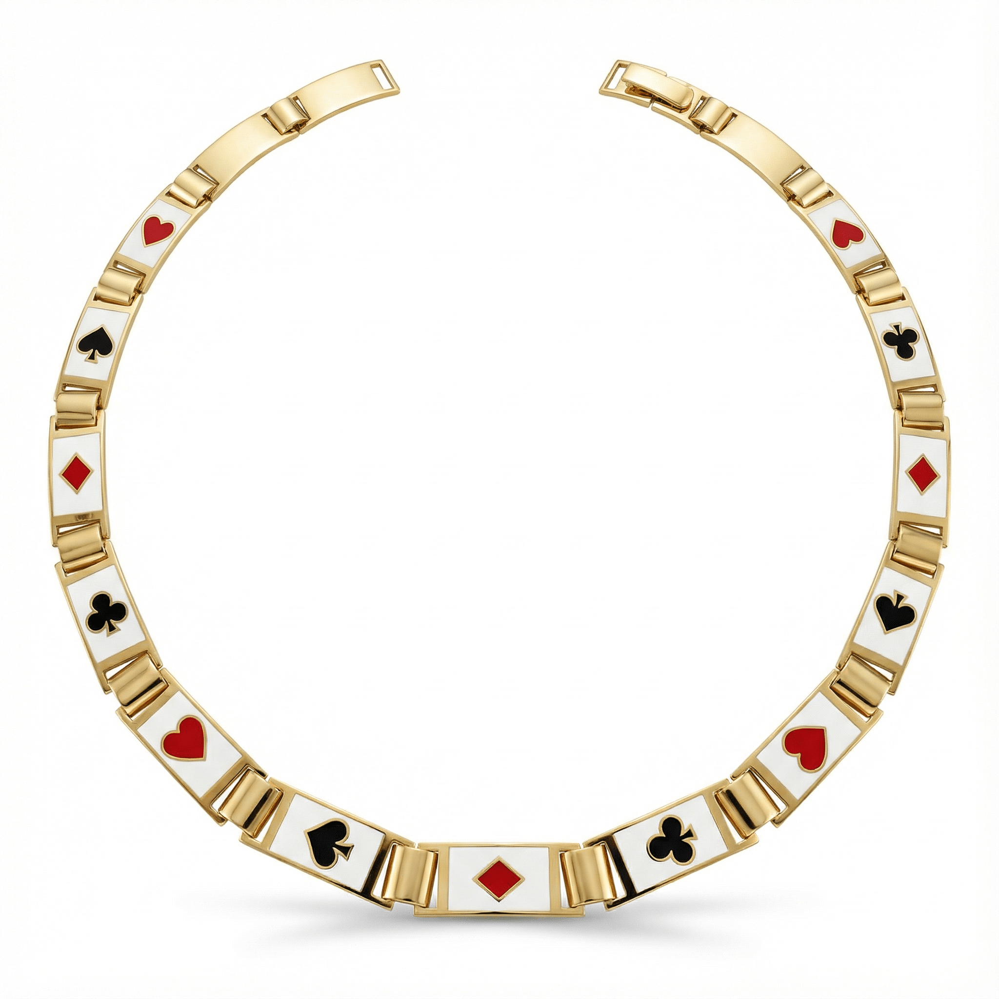 Poker Kartı Temalı İşlemeli Kolye - Winners Jewels