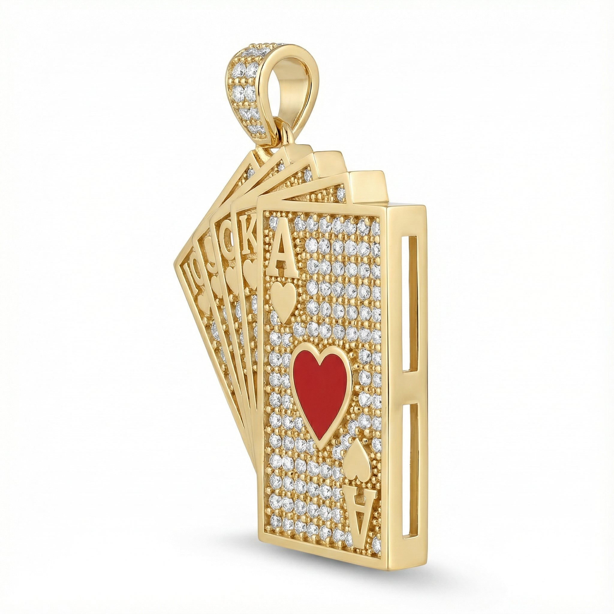 Poker Royal Flush Taşlı Kolye Ucu - Winners Jewels