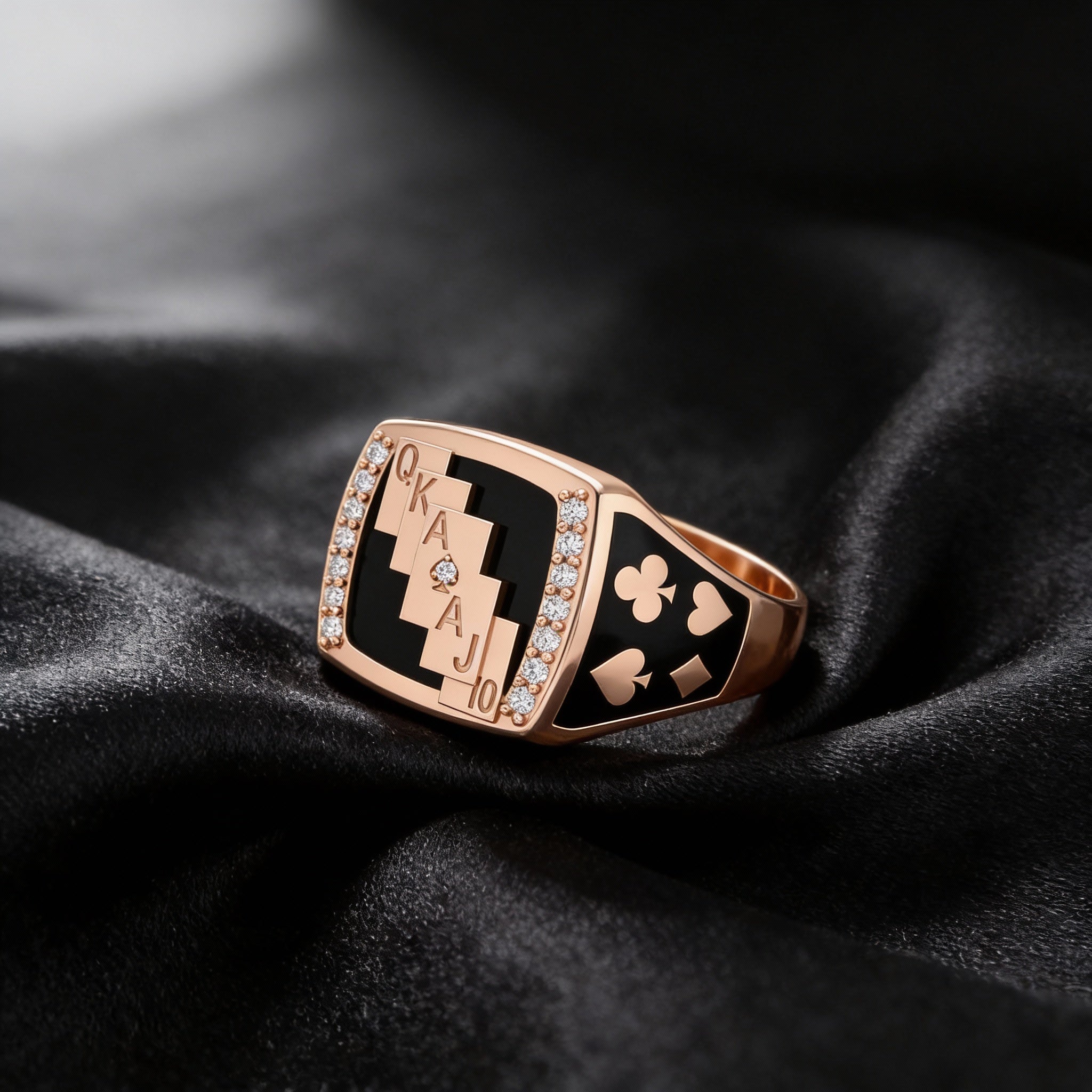 Poker Royal Flush Temalı Yüzük - Winners Jewels