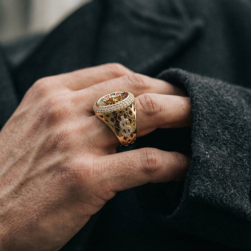 Rulet Çarkı Dolar ($) Sembollü Yüzük - Winners Jewels