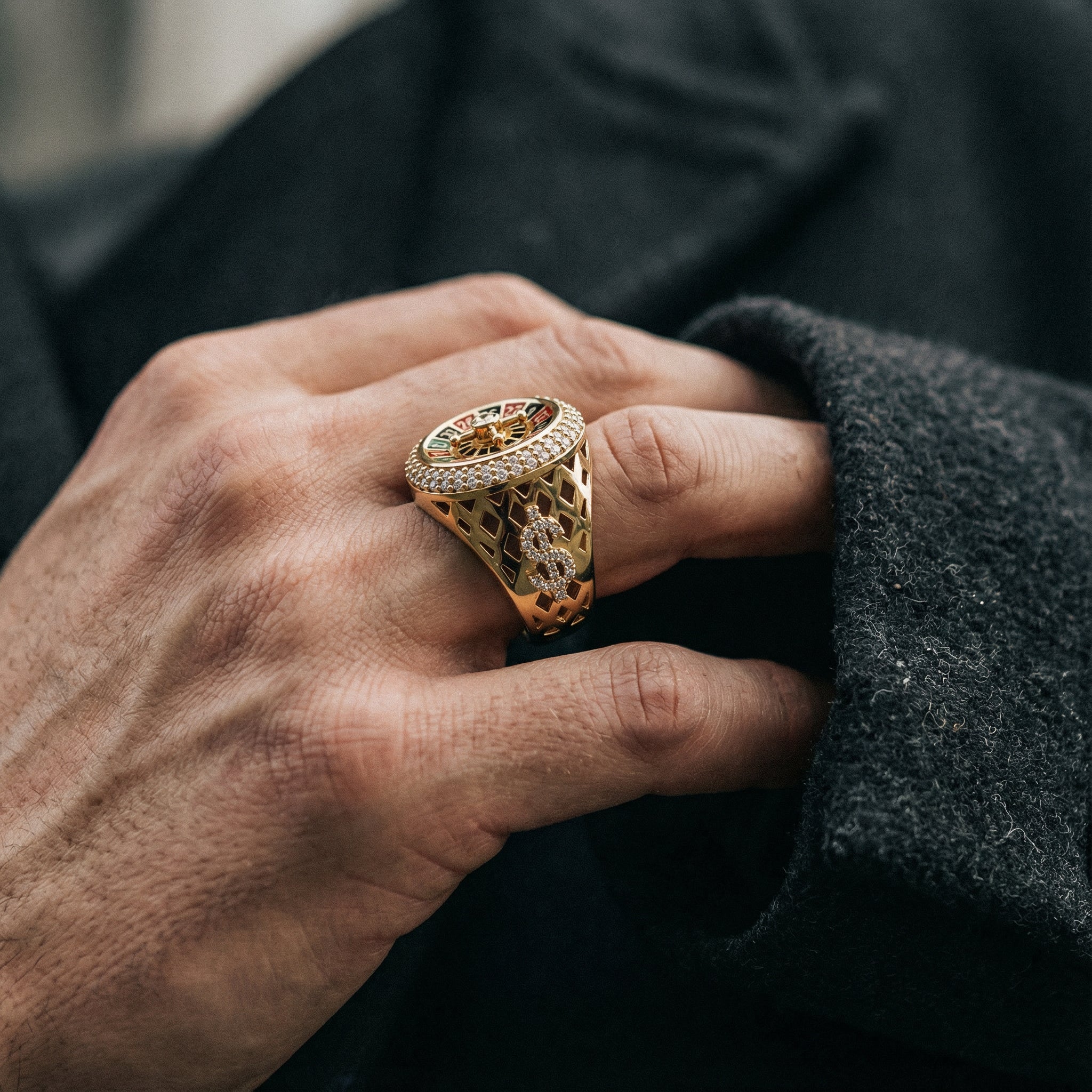 Rulet Çarkı Dolar ($) Sembollü Yüzük - Winners Jewels