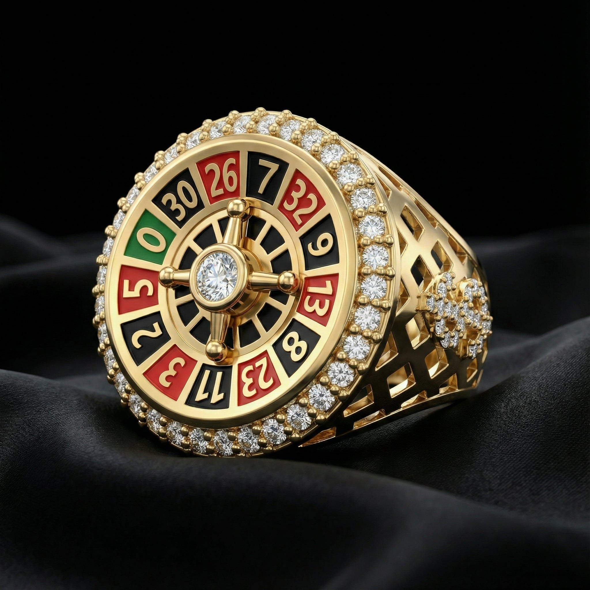 Rulet Çarkı Dolar ($) Sembollü Yüzük - Winners Jewels