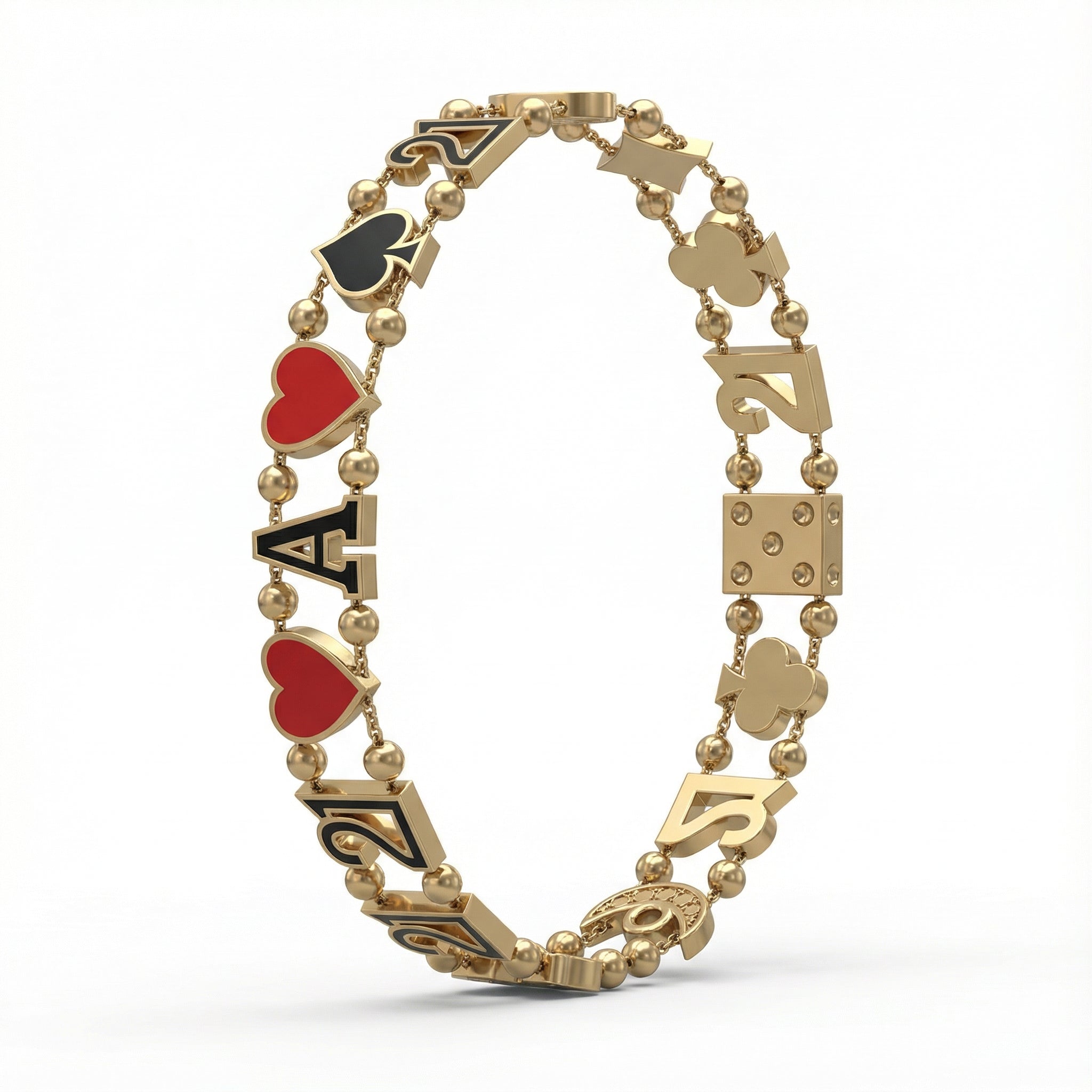 Poker Sembollü Casino Şans Bilekliği