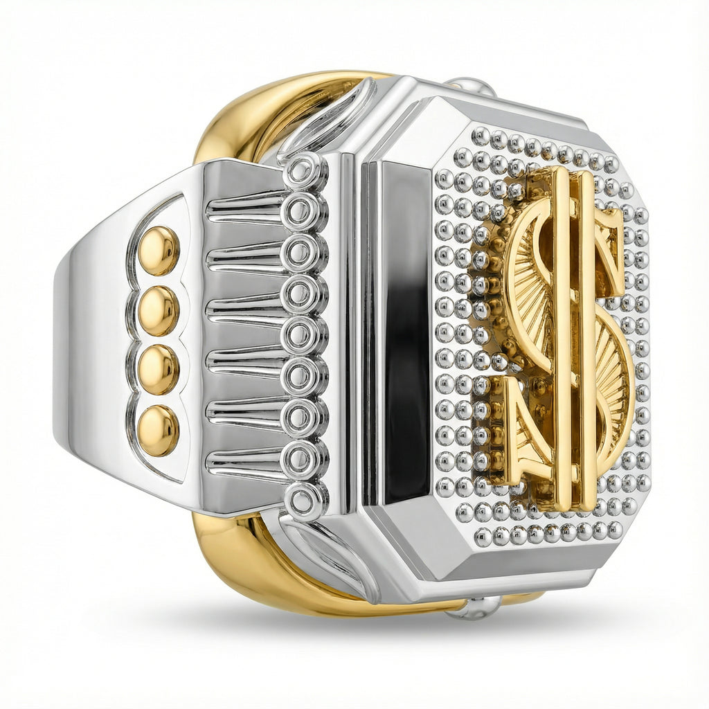 Dolar Sembollü Beyaz Altın Yüzük