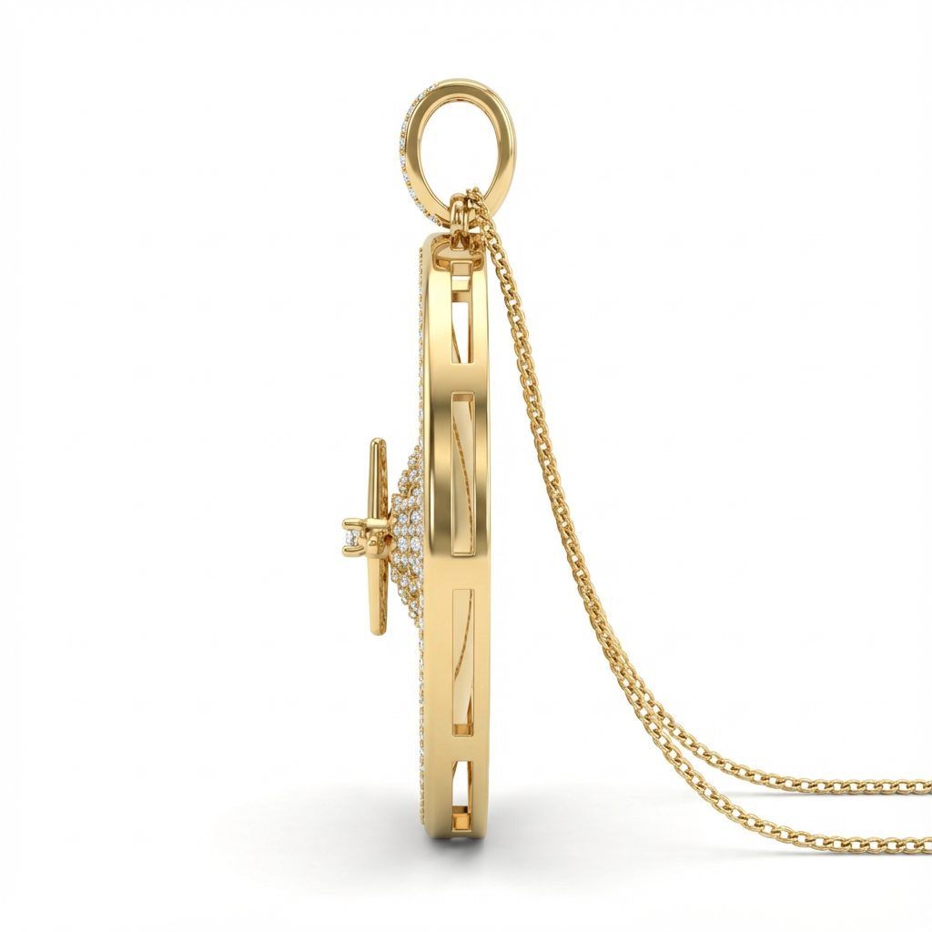 Rulet Pırlanta Taşlı Kolye Ucu