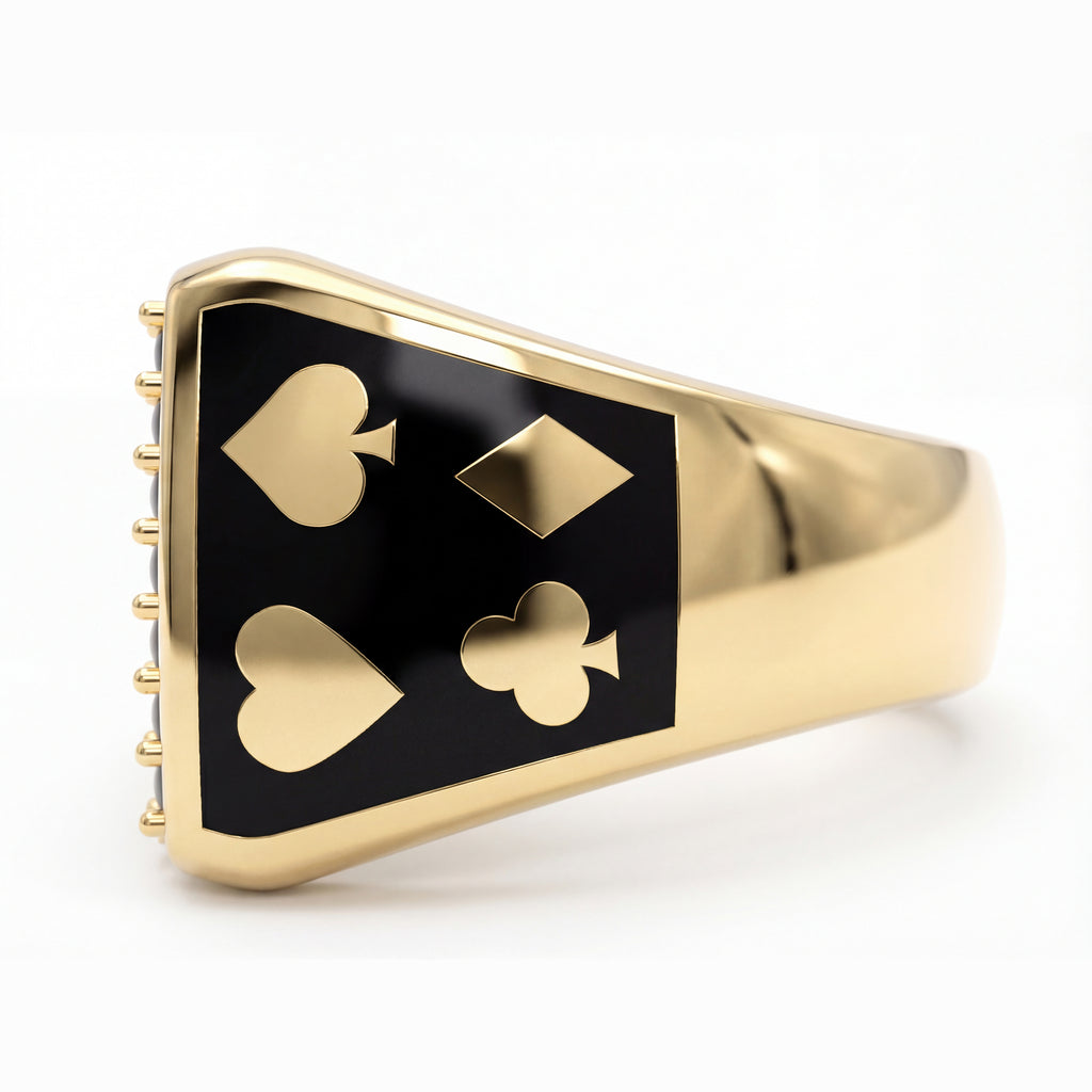 Poker Royal Flush Temalı Yüzük