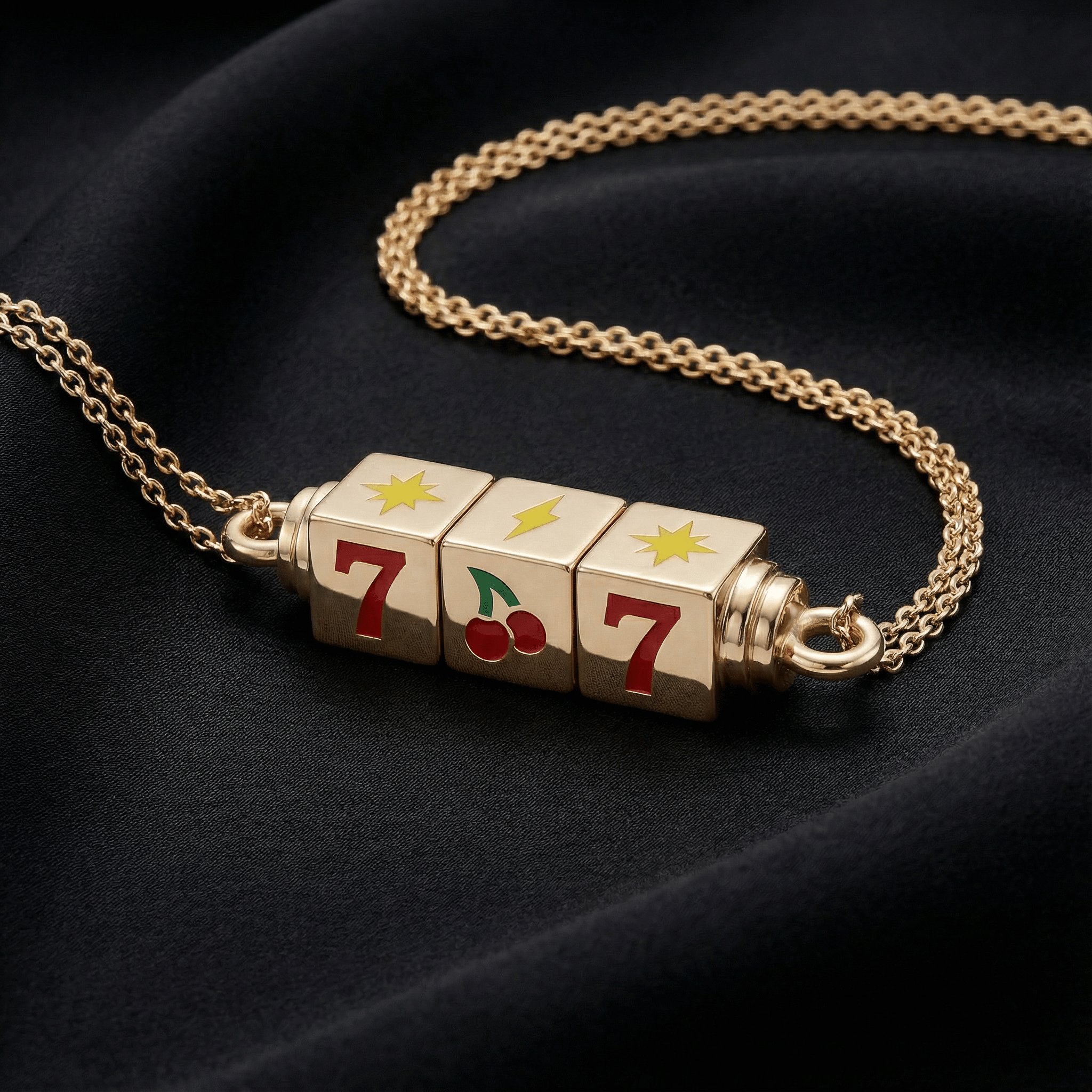 Slot Makinesi 777 Şans Kirazlı Kolye - Winners Jewels